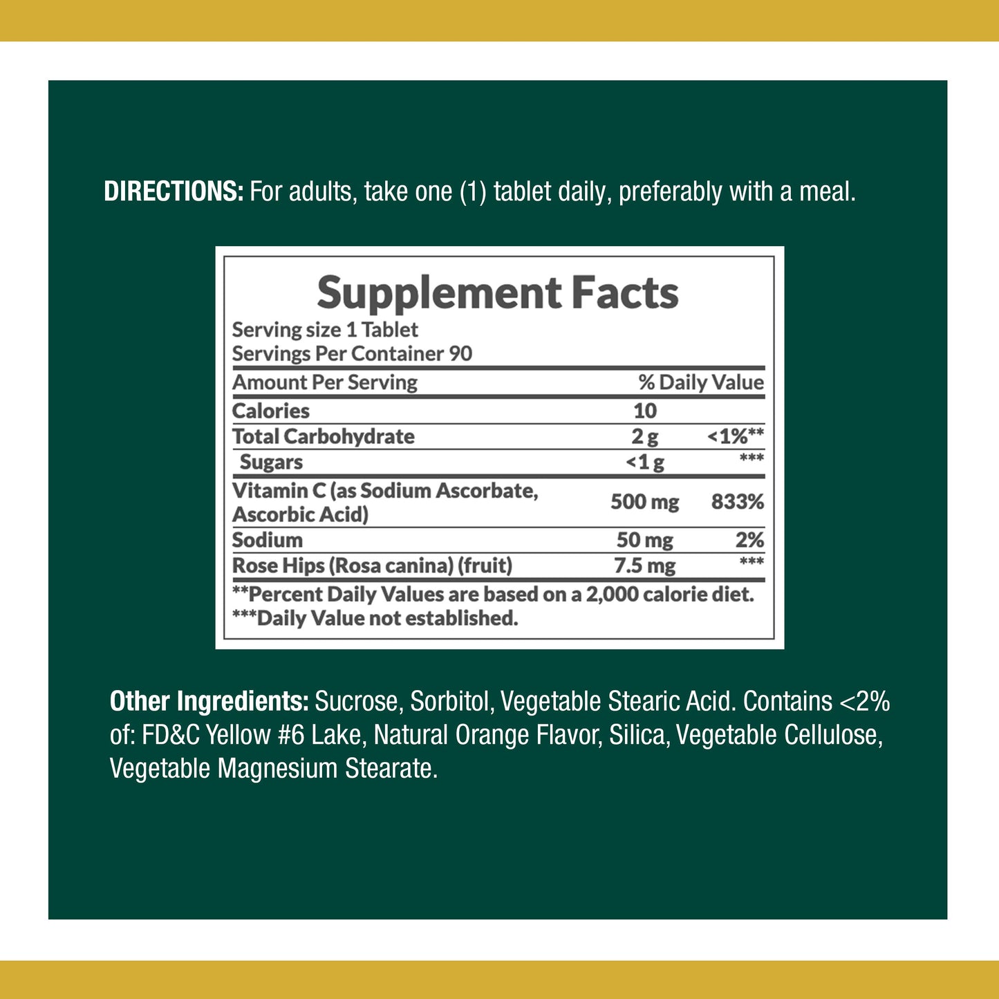 Nature's Bounty Vitamin C 500 mg with Rose Hips Chewables, 180 Tablets