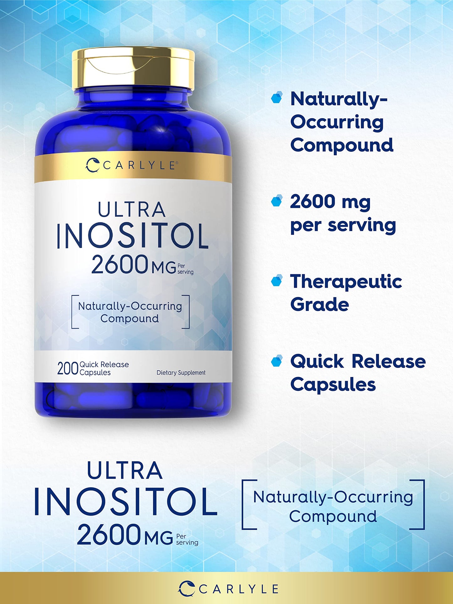 Carlyle Inositol Supplement Capsules 200 Count