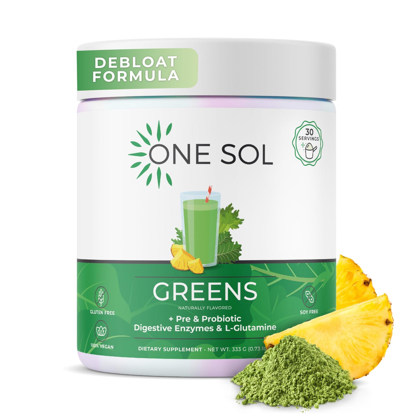 One Sol Greens Super Greens Powder 11.74 Ounce