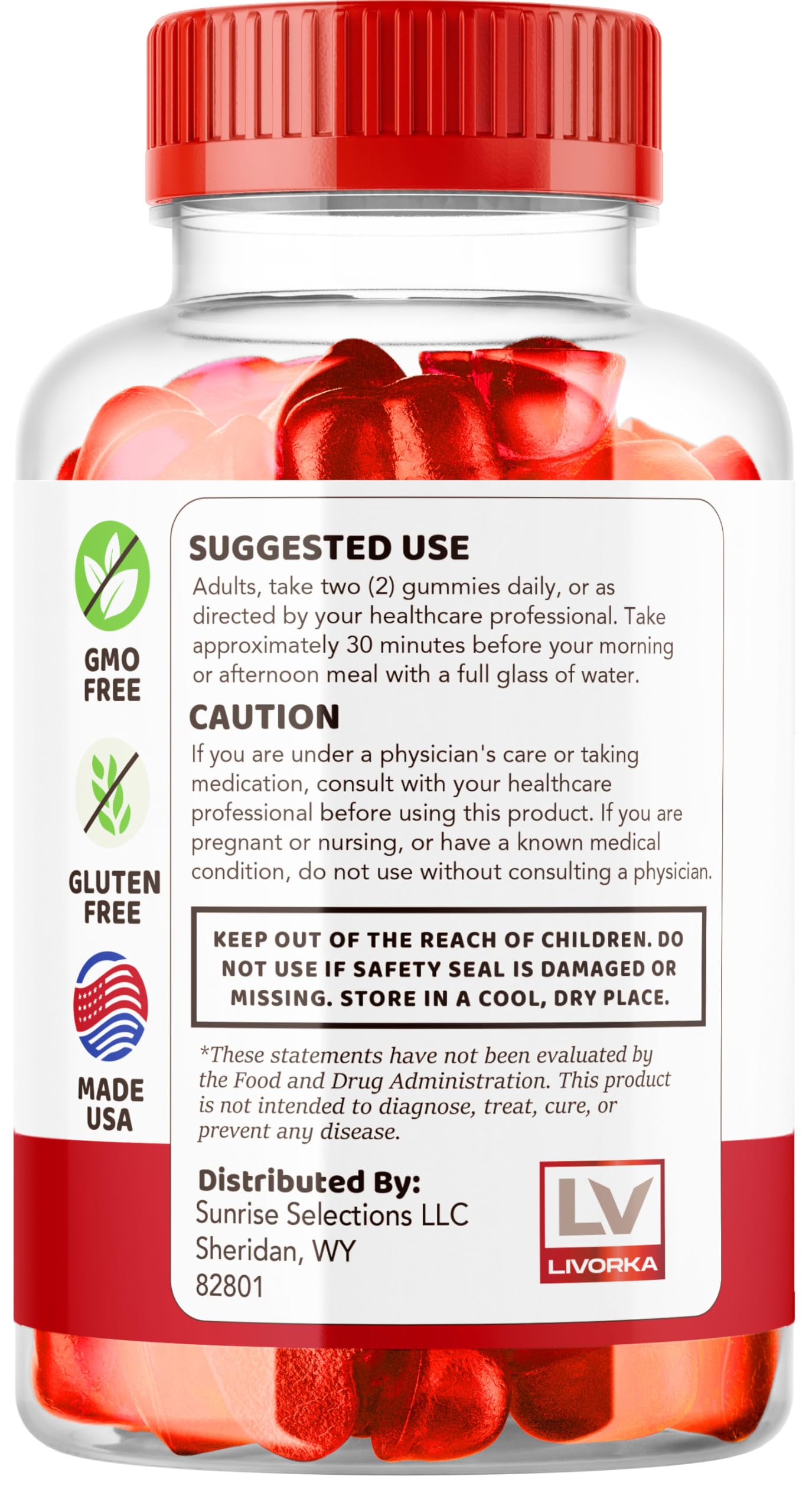 LIVORKA Kinect Peak Keto ACV Gummies, 120 Gummies