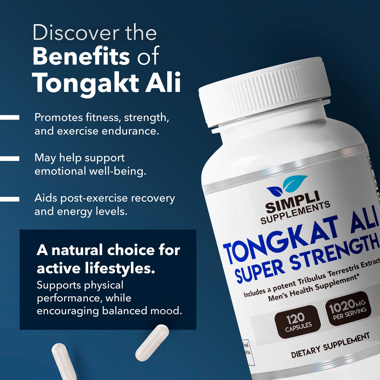 Simpli Supplements Longjack Tongkat Ali 200:1 Capsule 120 Count