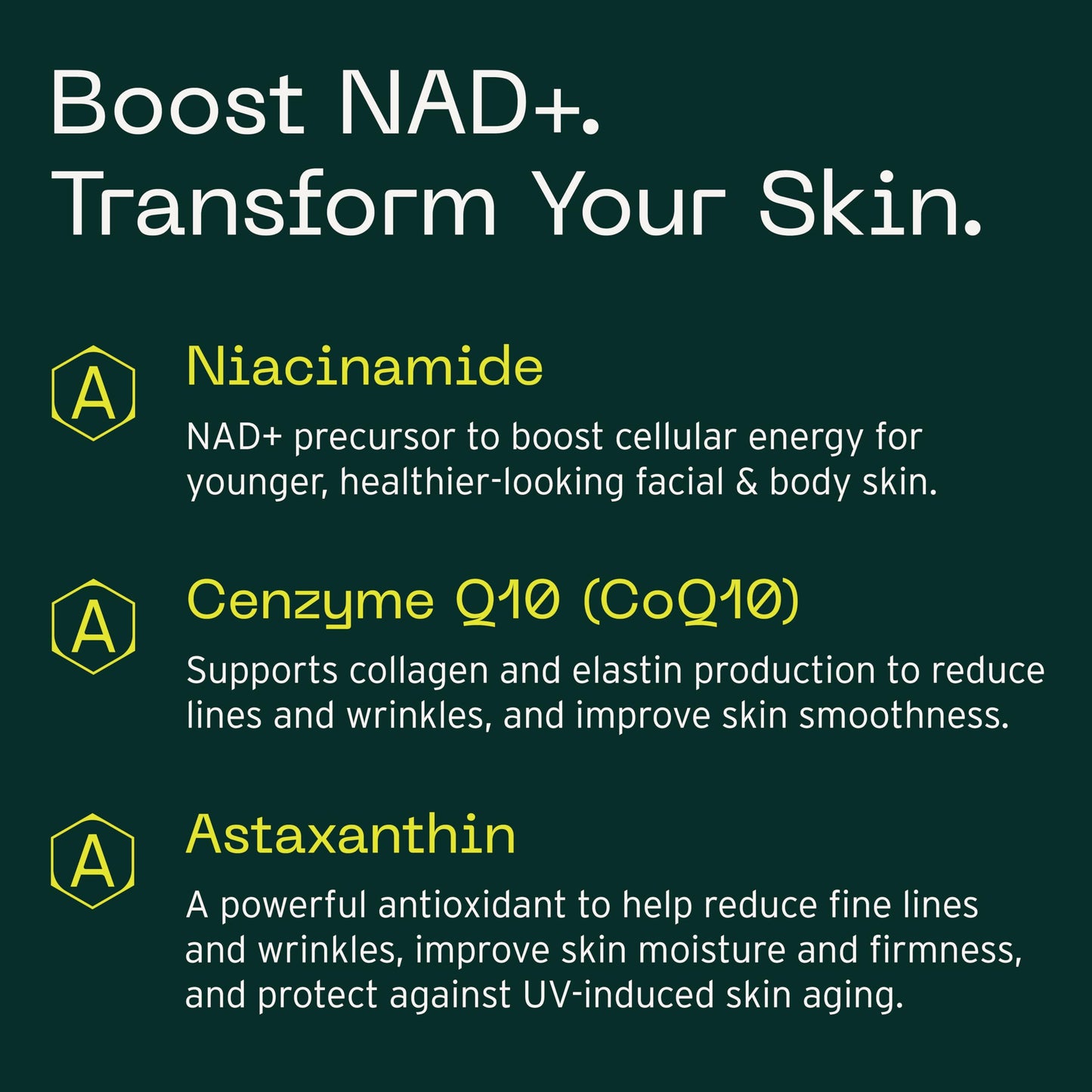 Aramore NAD+ Cell Energizing Supplement for Anti Aging, Cellular Health and Skincare, 60 Capsules