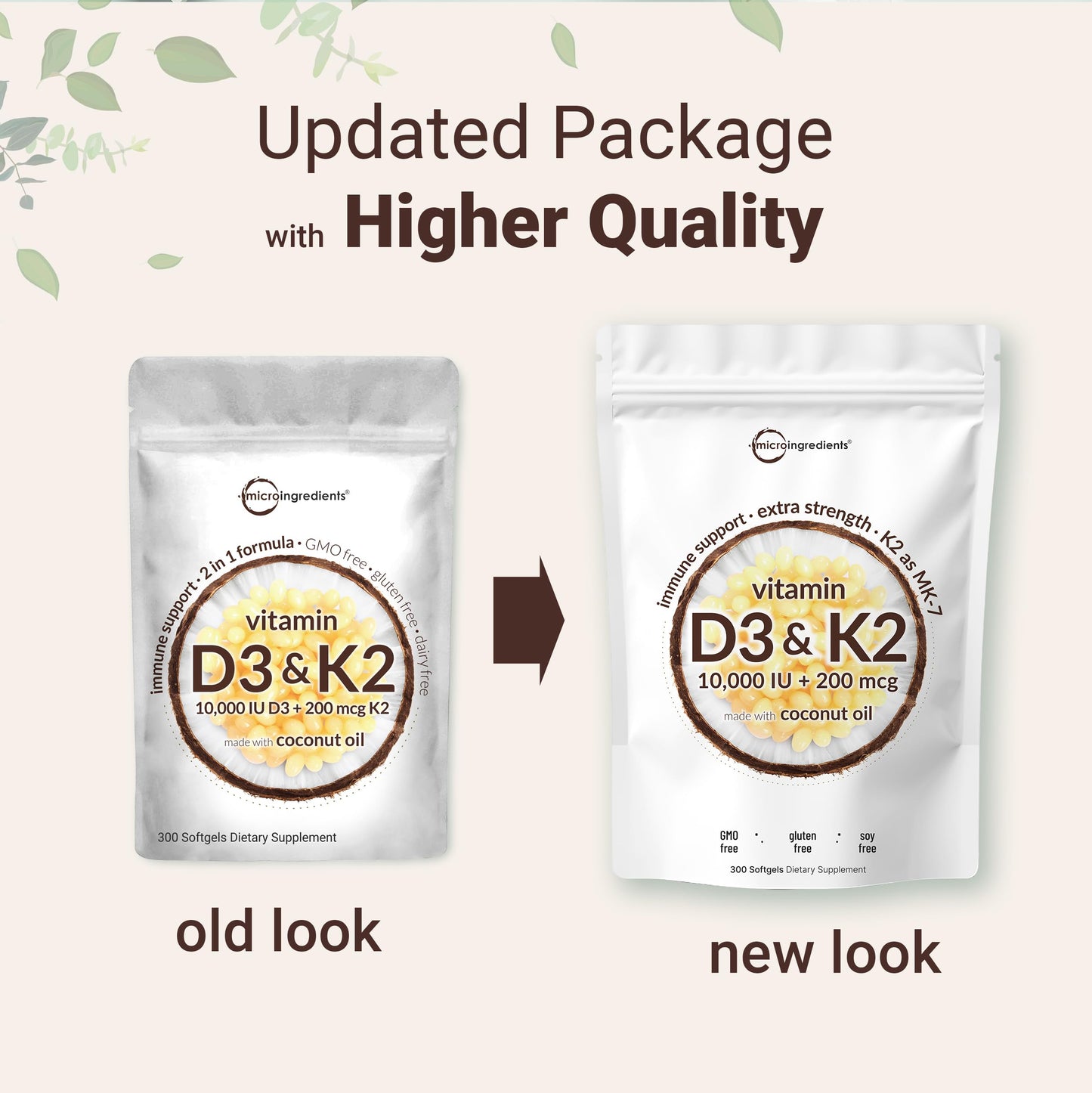 Micro Ingredients Vitamin D3 + K2 MK-7 Softgels 600
