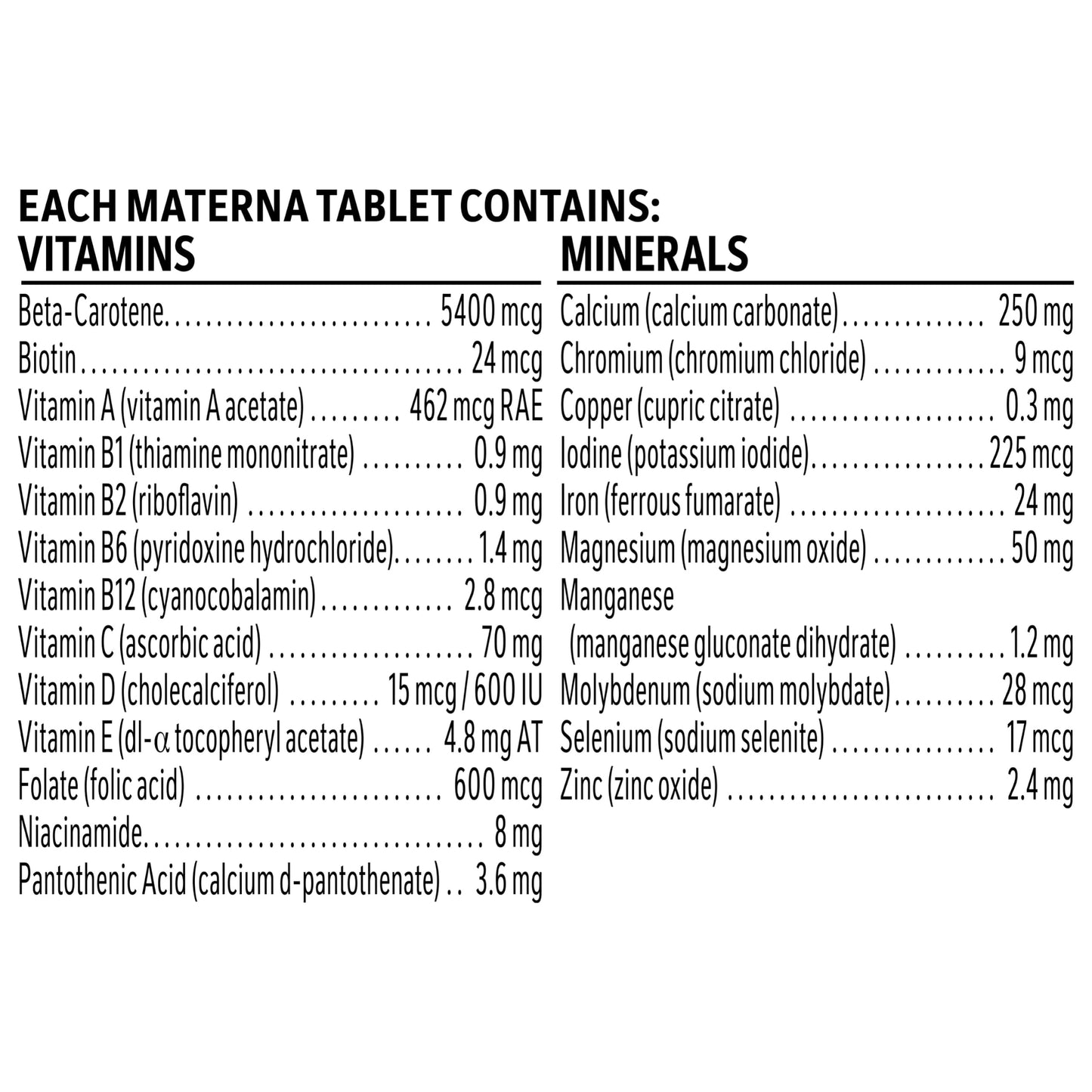 Materna Prenatal Multivitamin with DHA Tablet, 60 Tablets