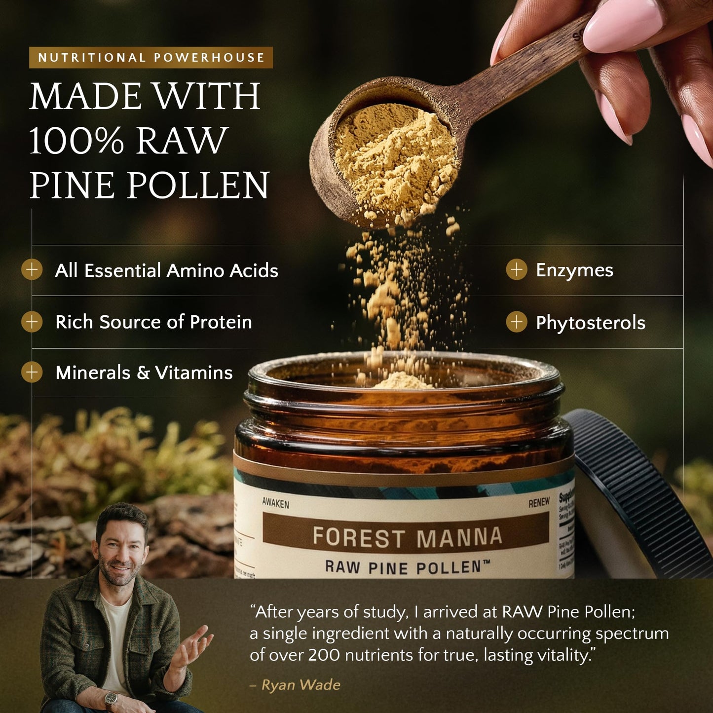 RAW Forest Foods Pine Pollen Powder 2.47 oz