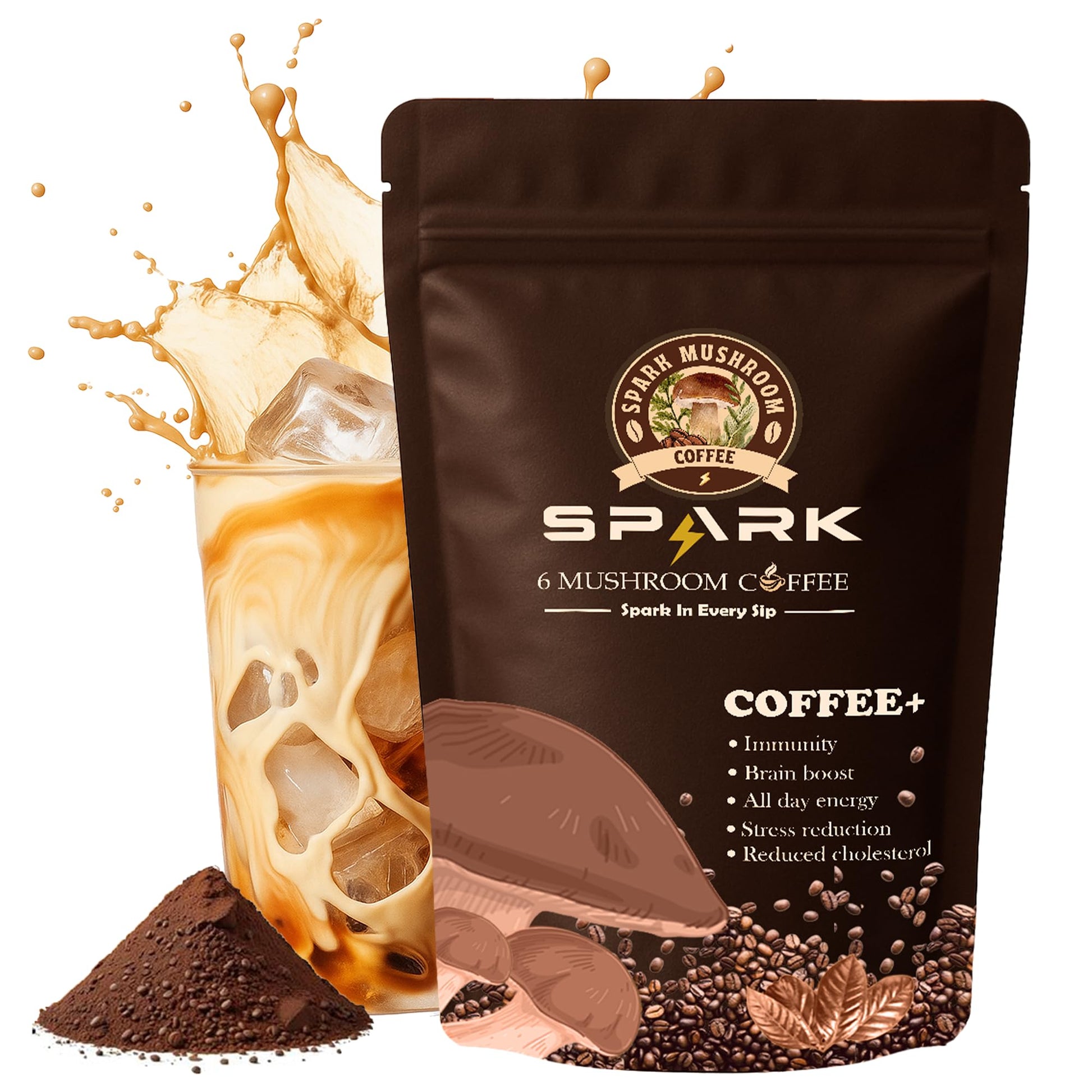 Spark Mushroom Coffee Powder 7.4 oz