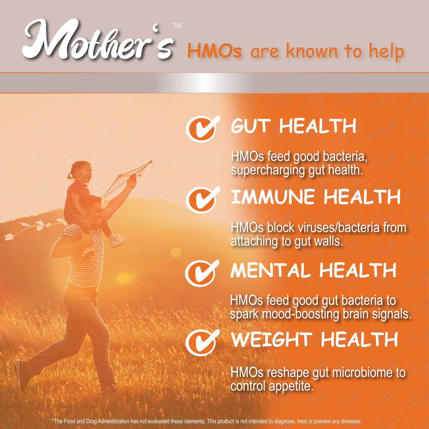 Mother's Prebiotic Supplement HMO Prebiotic Supplement for Adults - Mother's 2'-FL Human Milk Oligosaccharide Powder, 3.18 oz