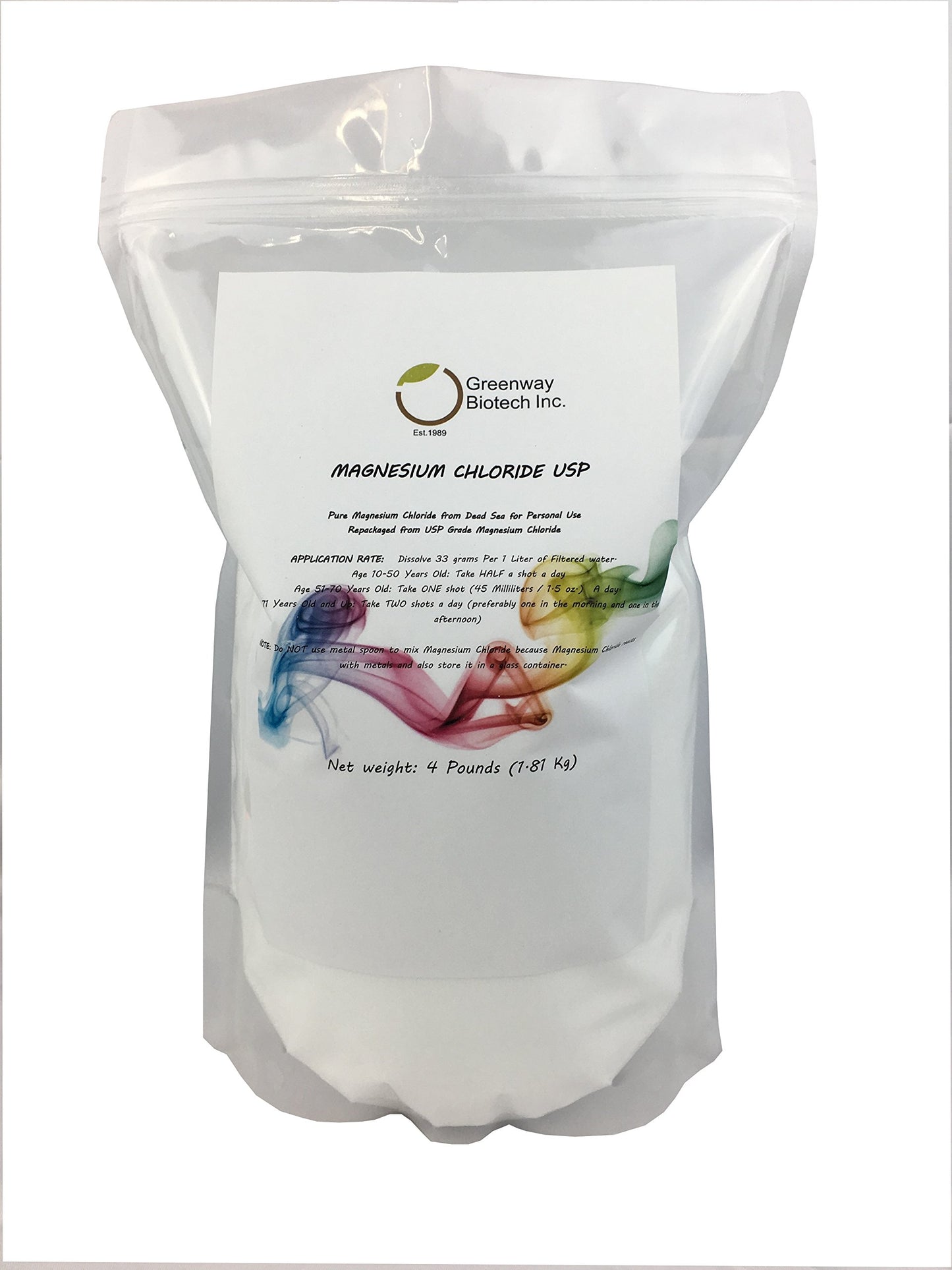 Greenway Biotech, Inc. Magnesium Chloride USP Supplement Powder 64 Ounces