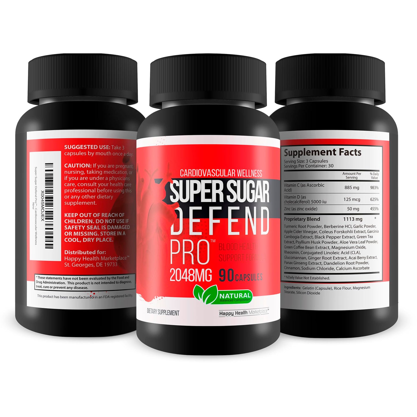 Happy Health Marketplace Cardiovascular Wellness Super Sugar Defense Pro Capsule 90 Count