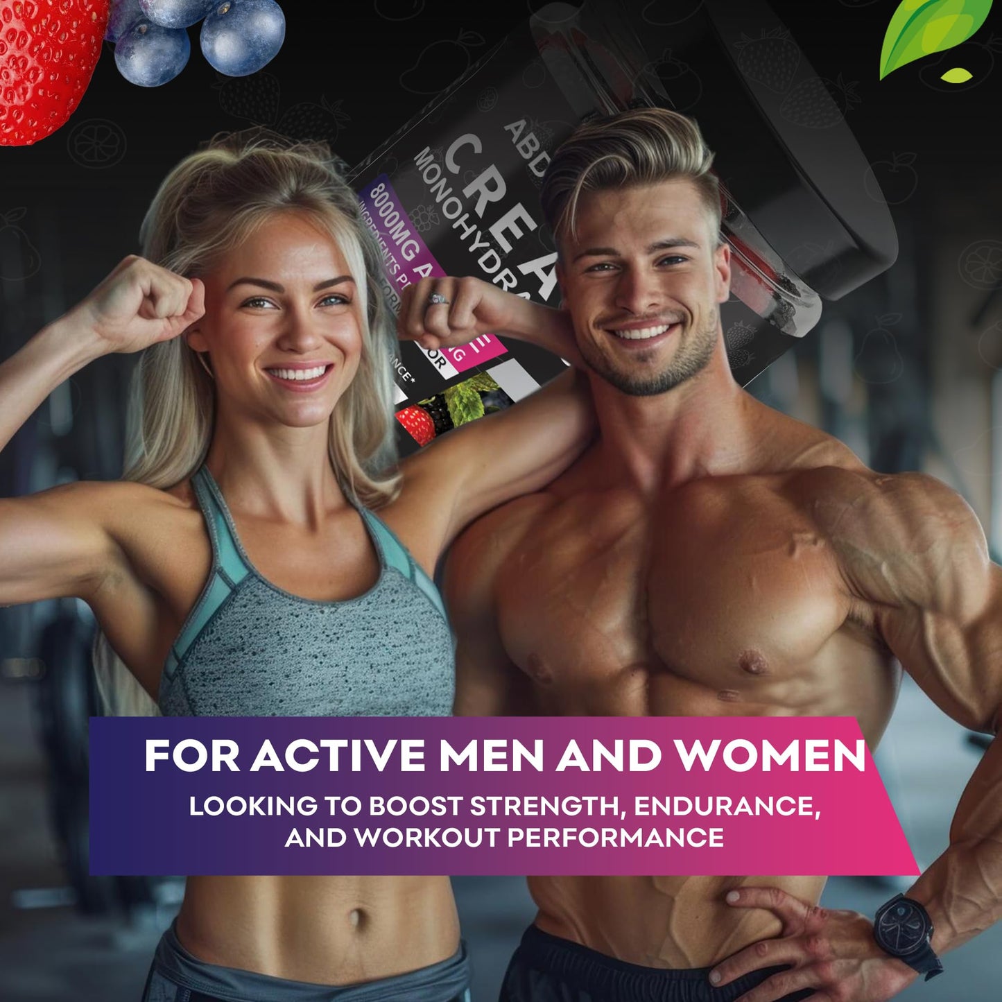 ABDALI NATURAL Creatine Gummies 8000mg Complex 120 Count