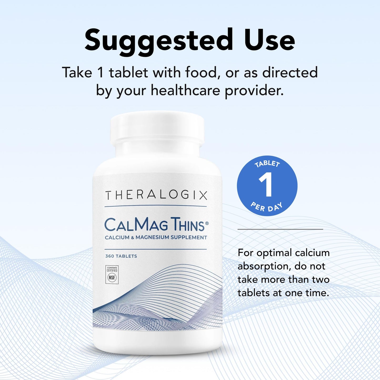 Theralogix CalMag Thins Calcium & Magnesium Tablets, 360 Tablets