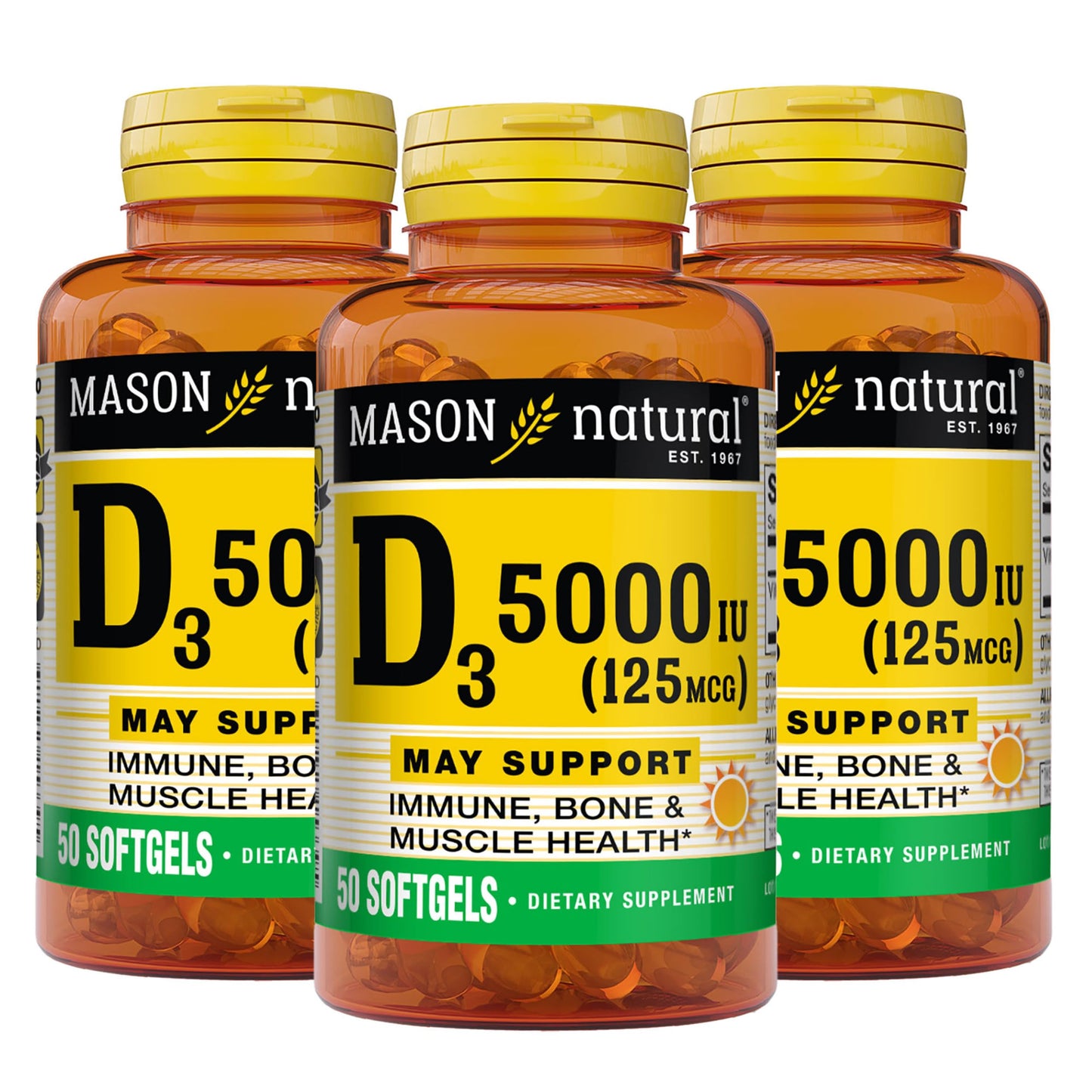 Mason Natural Vitamin D3 Softgels 150 Count