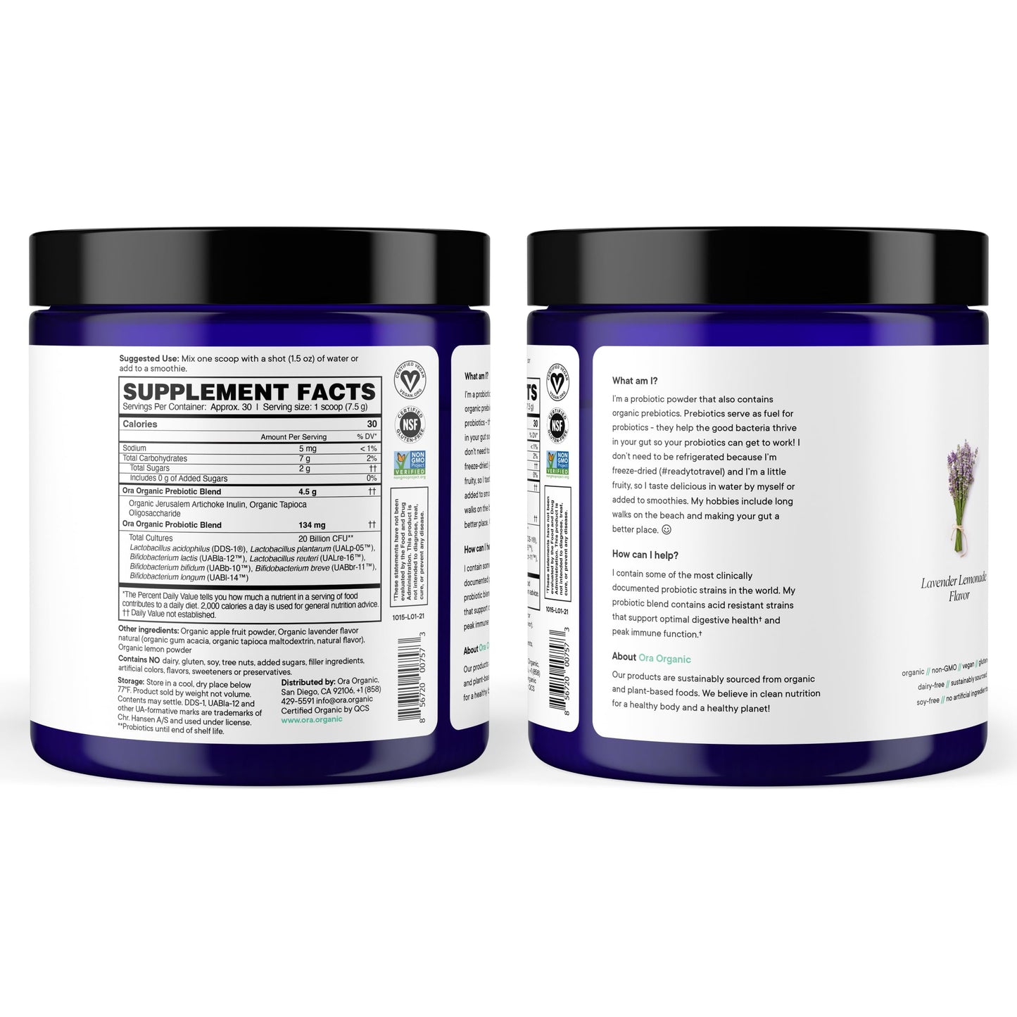 Ora Organic Prebiotic and Probiotic Powder Supplement, 7.9 oz