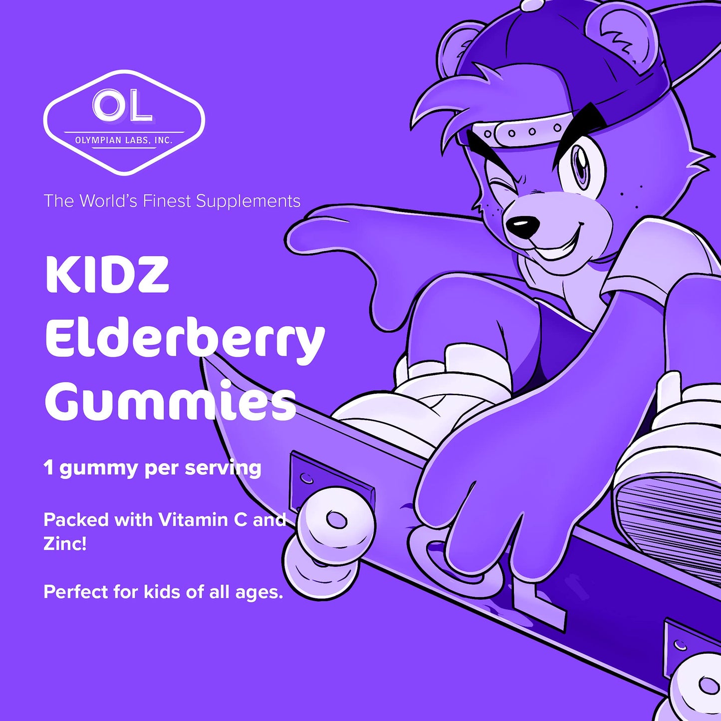 Olympian Labs Kid's Elderberry Gummies 60 Count