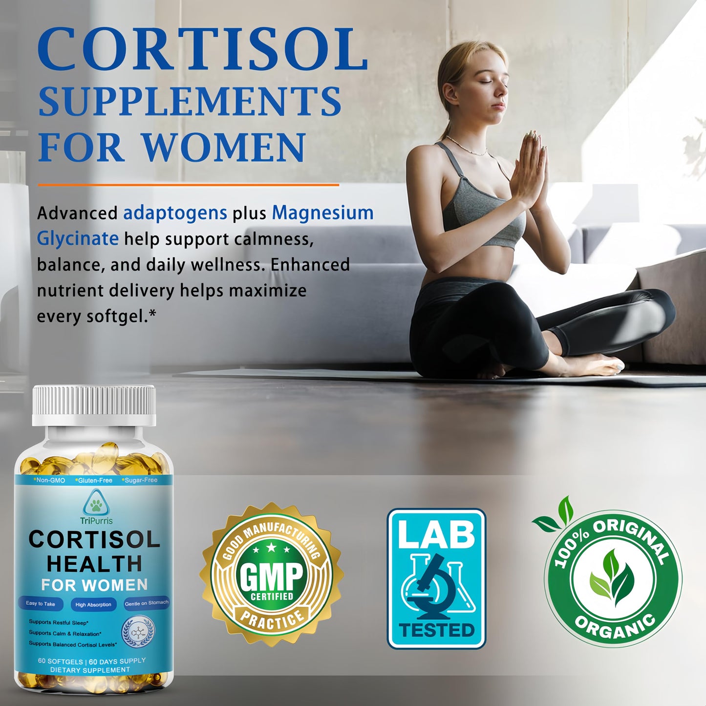 TriPurris Cortisol Balance Support Softgel 60 Count
