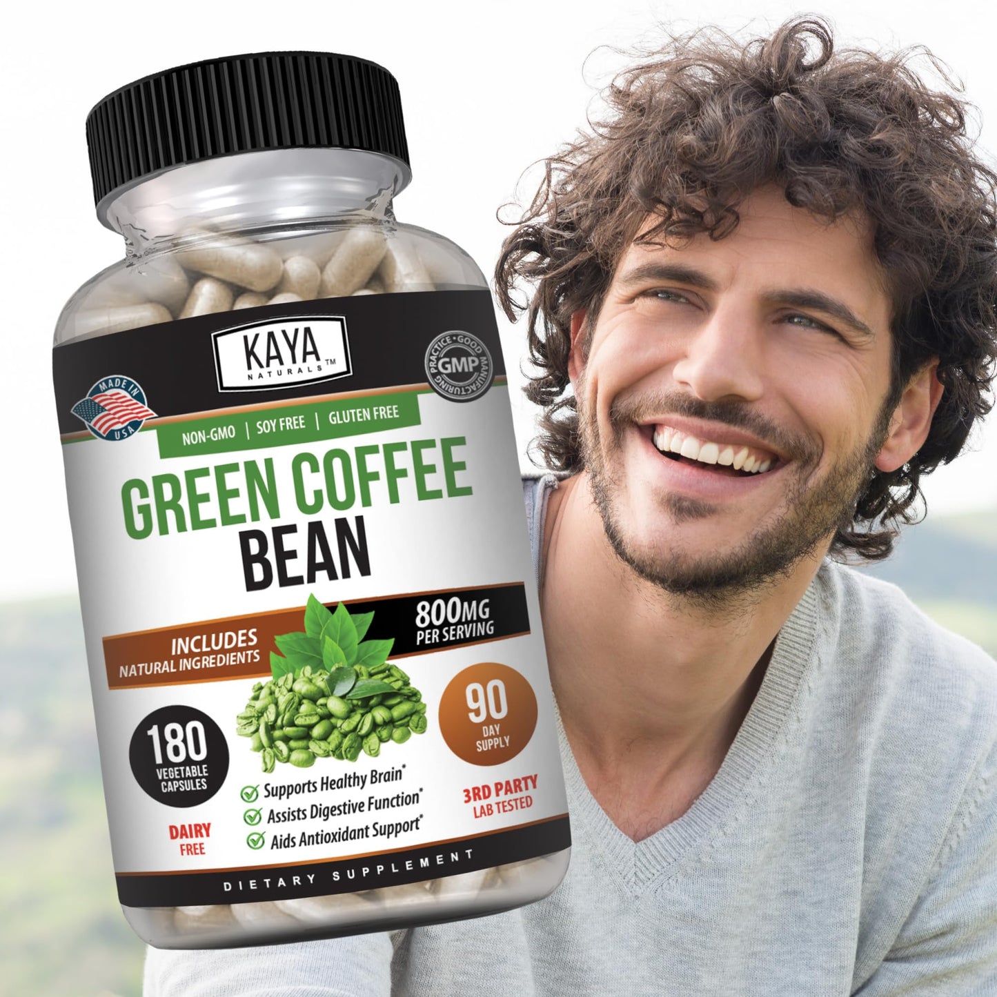 Kaya Naturals Green Coffee Bean Extract Capsule 180 Count