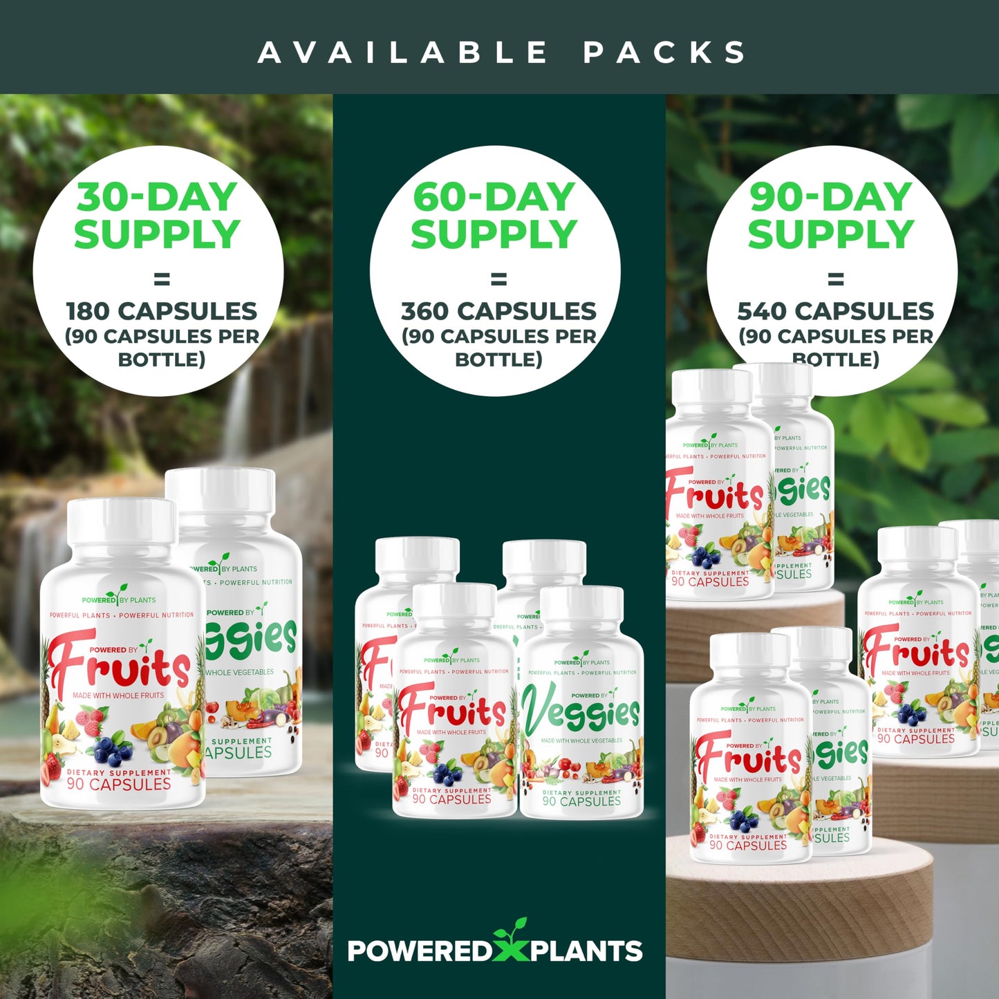 POWERED X PLANTS Fruits & Veggies 540 Capsules