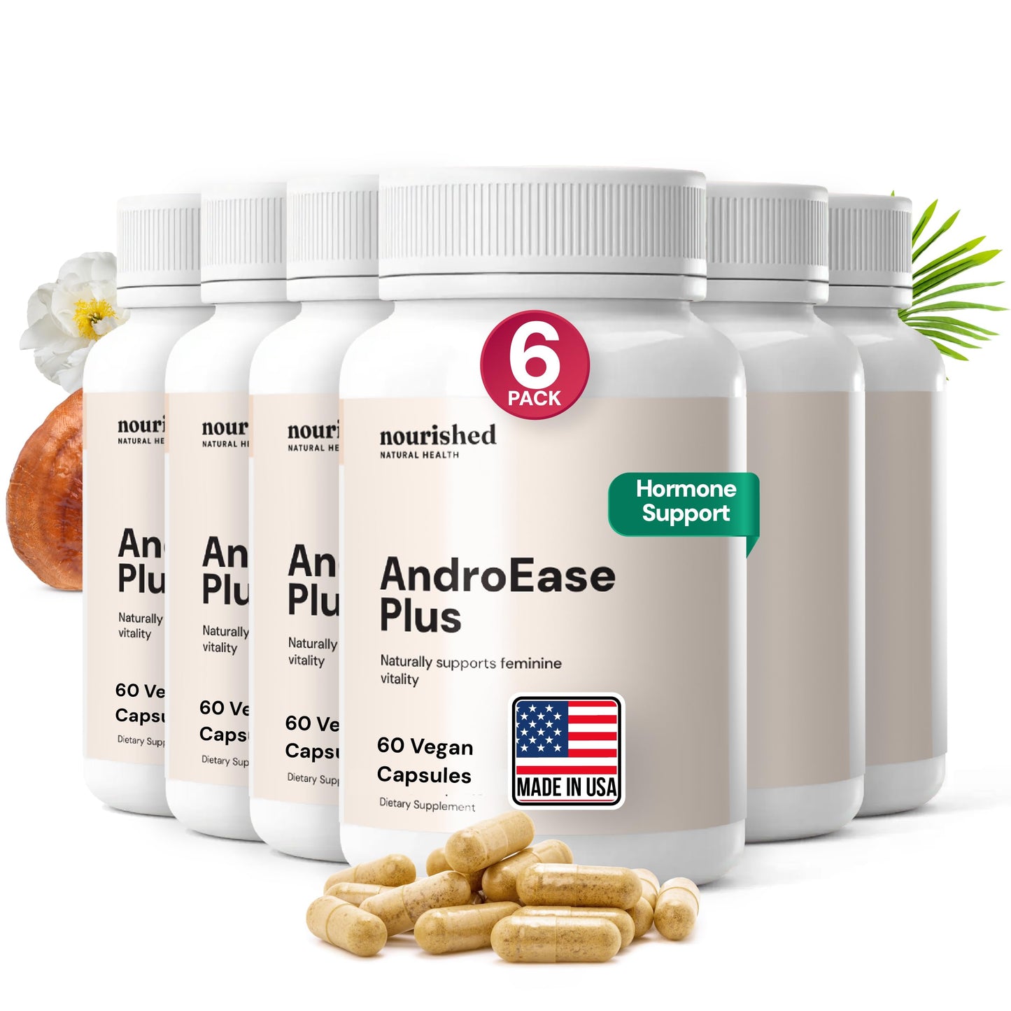 Nourished Natural Health AndroEase Plus Natural Balance Supplement for Women Capsules 360