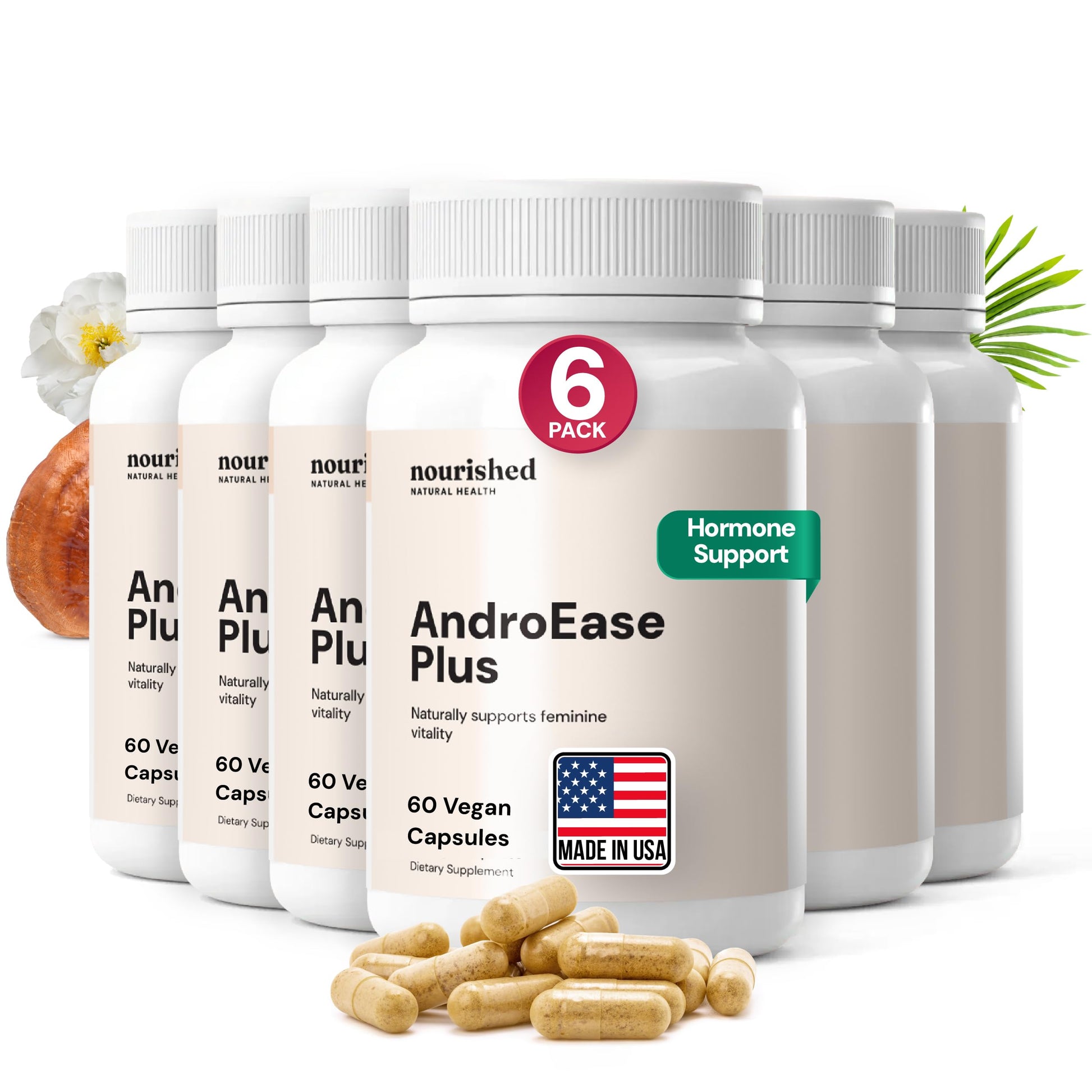 Nourished Natural Health AndroEase Plus Natural Balance Supplement for Women Capsules 360
