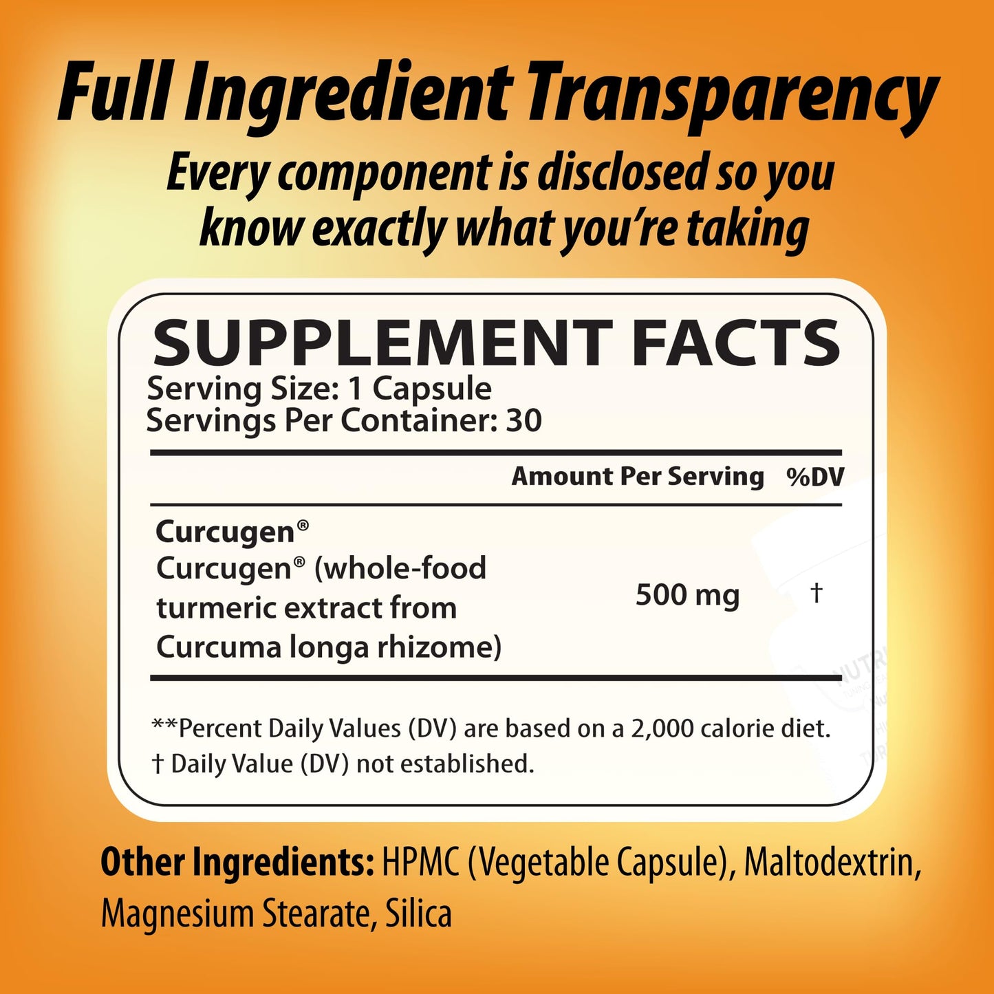 Nutritunes Turmeric Curcumin Capsule 30 Count