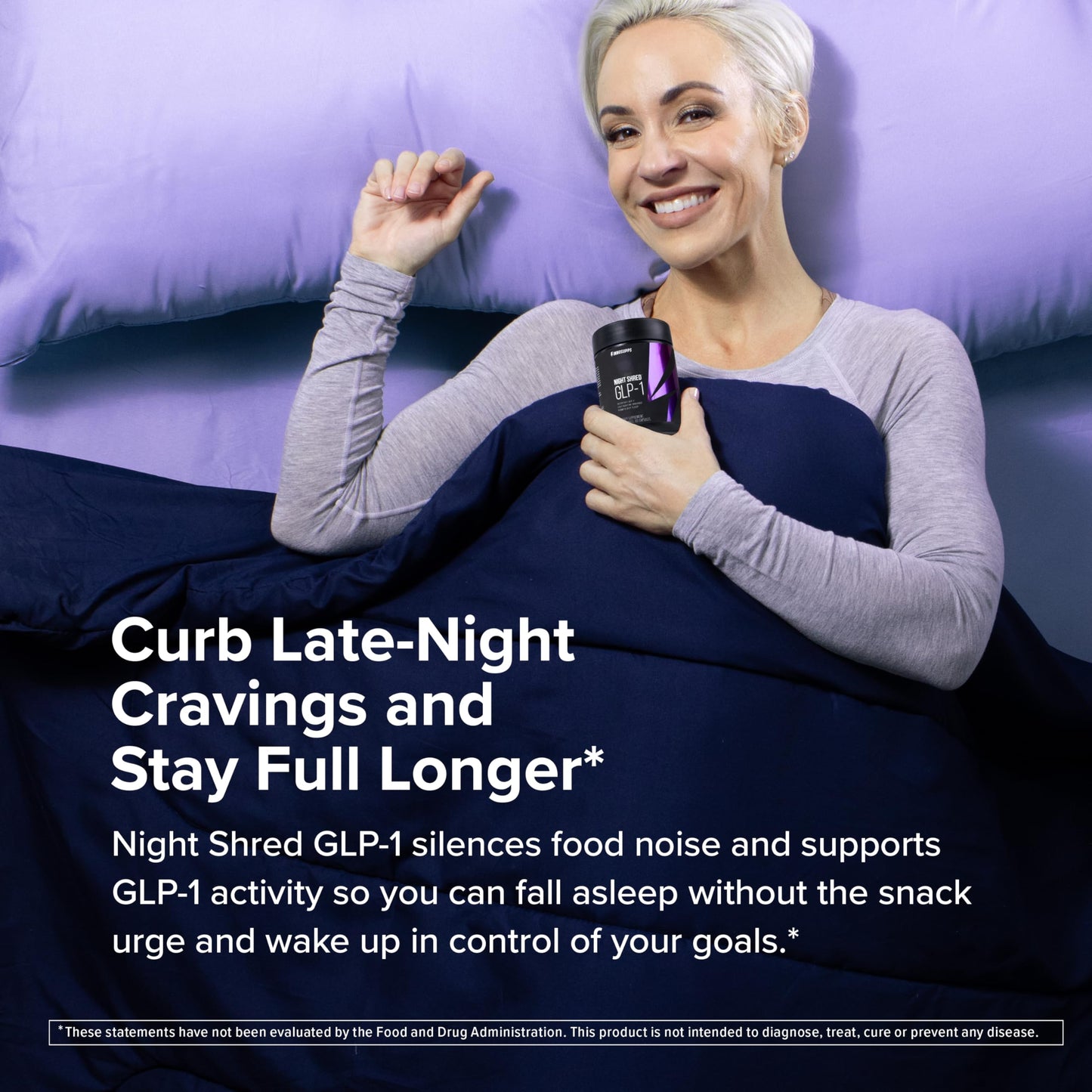 InnoSupps Night Shred GLP-1 Supplement Weight Loss - Night Time Fat Burner - Appetite Suppressant, Sleep & Metabolism Support with Ashwagandha, Akkermansia, Melatonin, GABA 60 Capsules