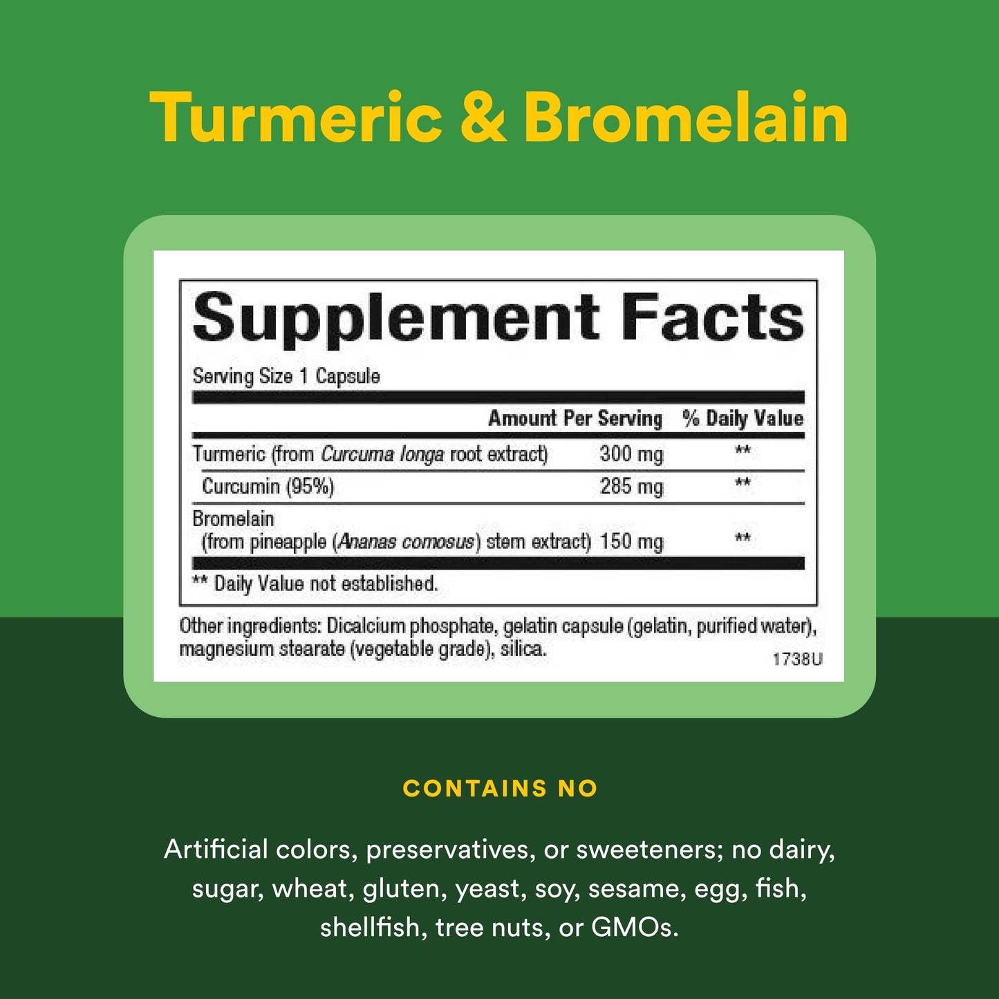 Natural Factors Turmeric & Bromelain 450 mg, Muscle and Joint Support, 90 Capsules