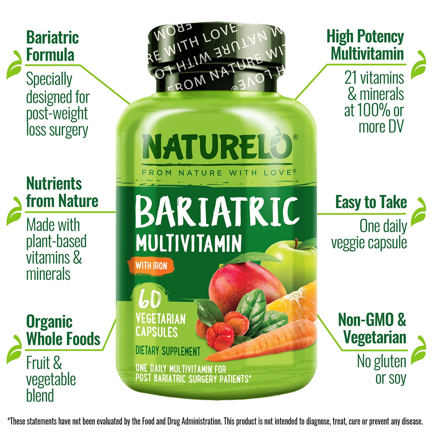 NATURELO Bariatric Multivitamin Capsule 120 Veggie Capsules