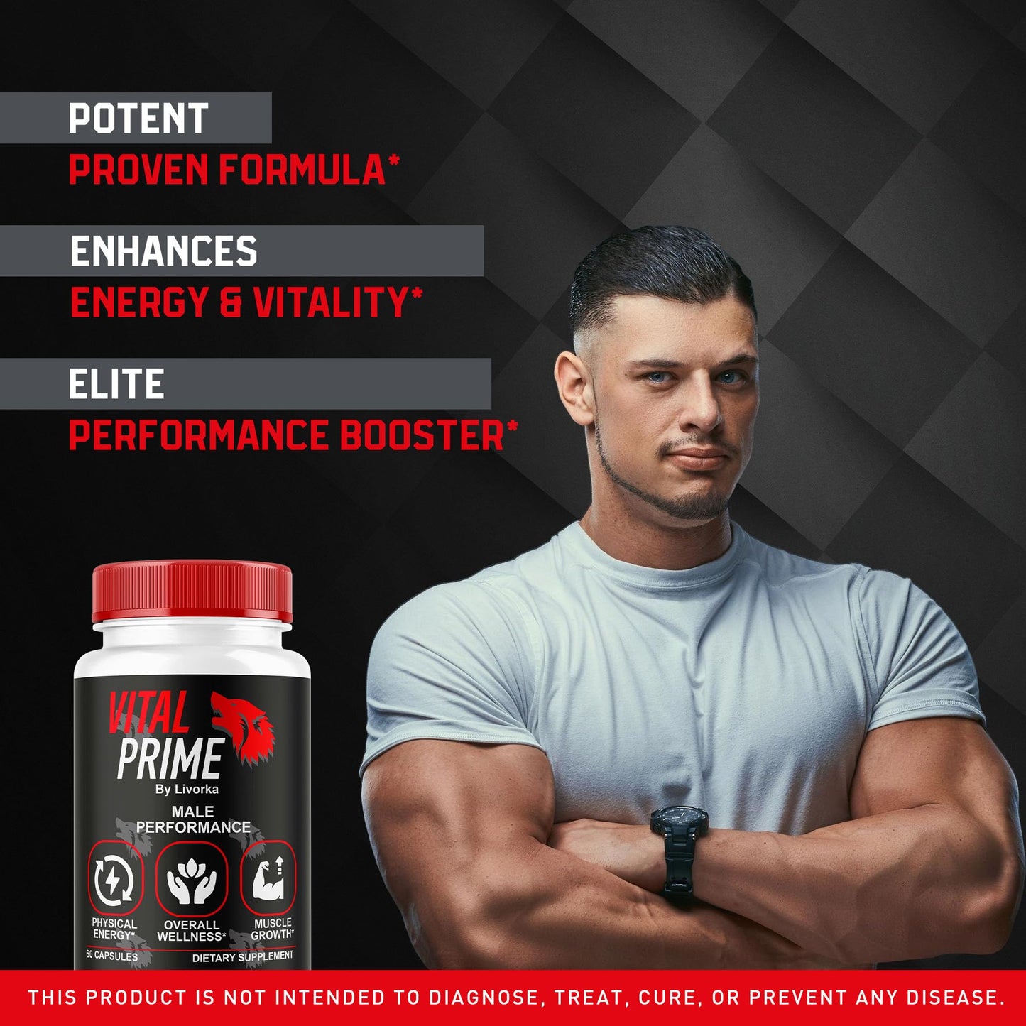 LIVORKA Vital Prime Advanced Formula for Men's Male Performance, 60 Capsules
