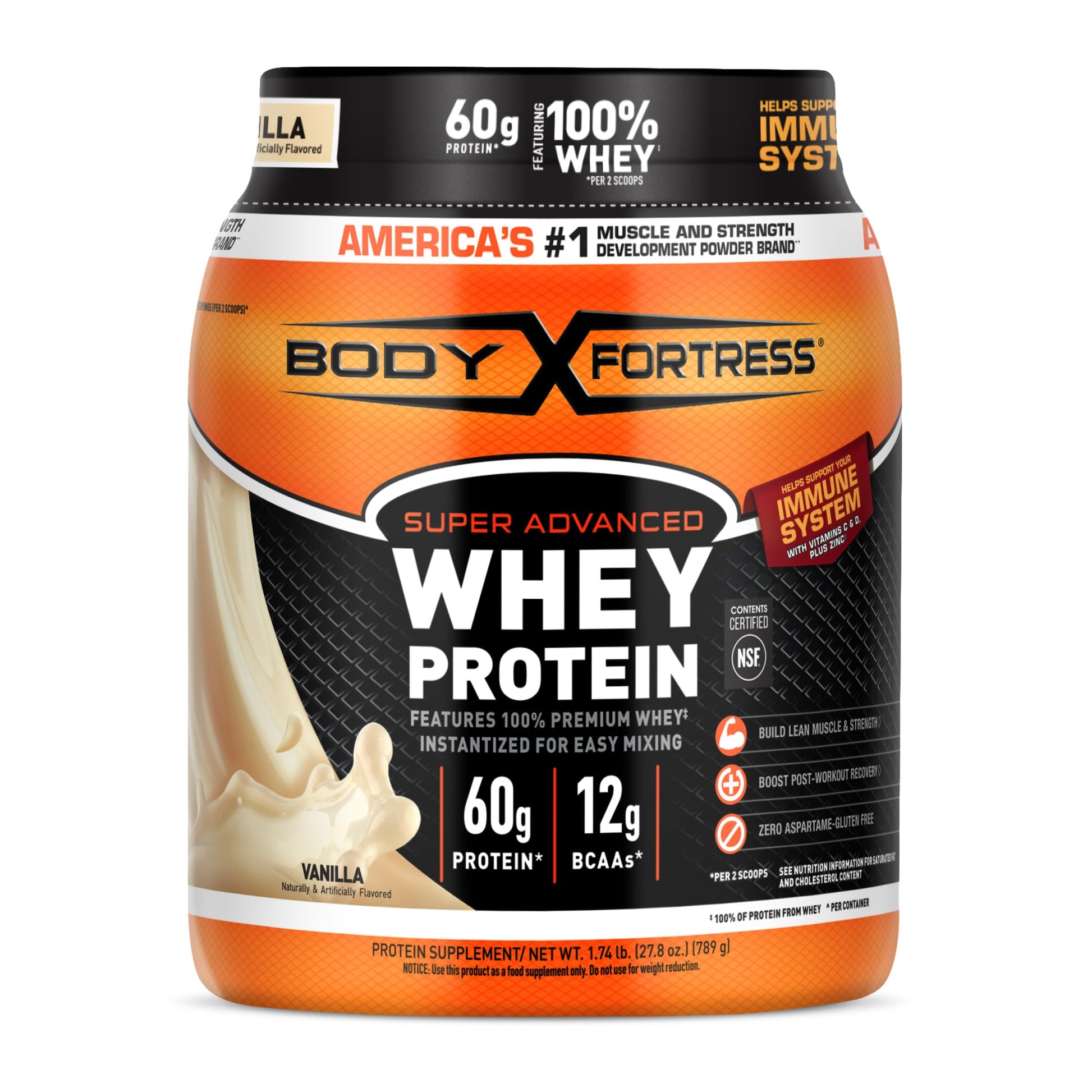 Body Fortress Super Advanced Whey Protein Powder Vanilla 27.84 oz