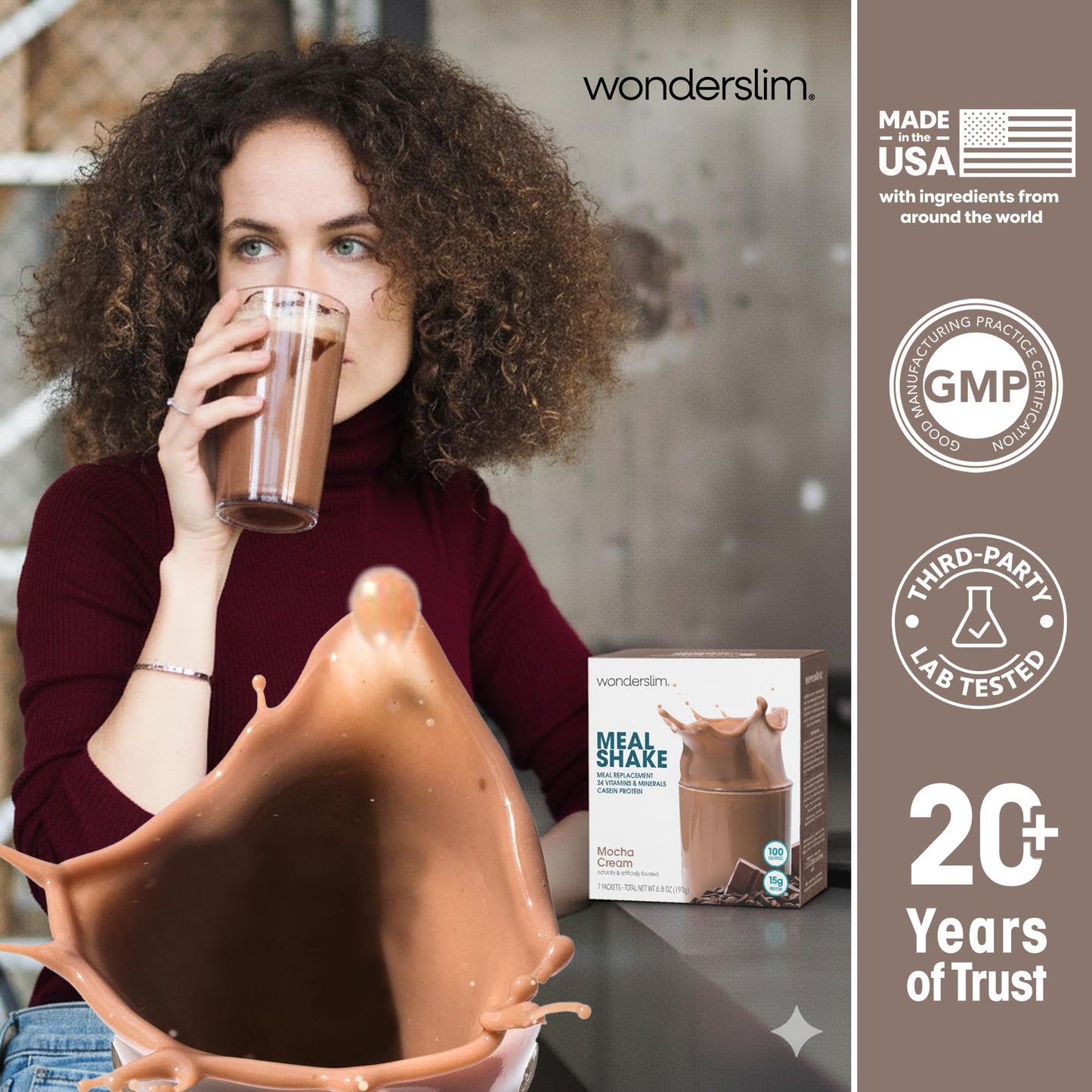 WonderSlim Protein Meal Replacement Shake Powder, 6.8 Ounce