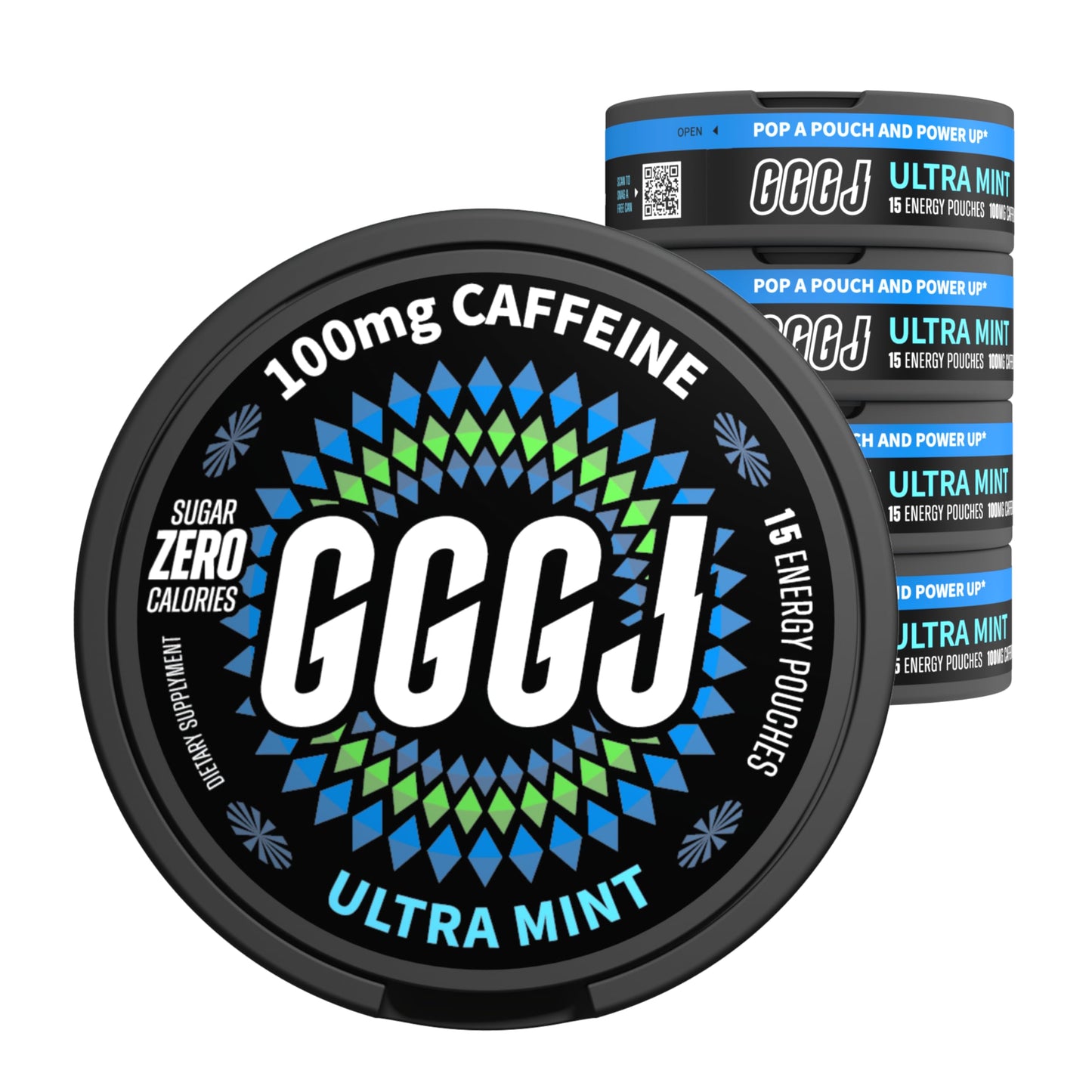 GGGJ Plant-Based Nootropic Energy Pouches Chewable, 75 Count