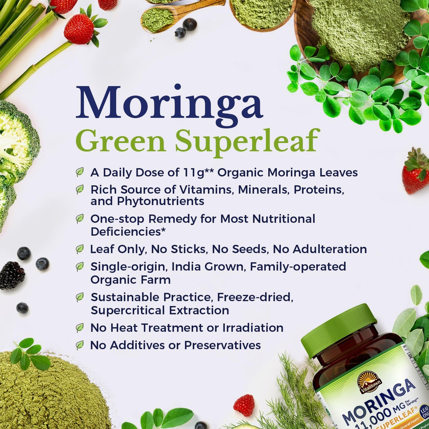 Vitalitown Magnesium + Moringa Bundle Capsules, 210 Capsules