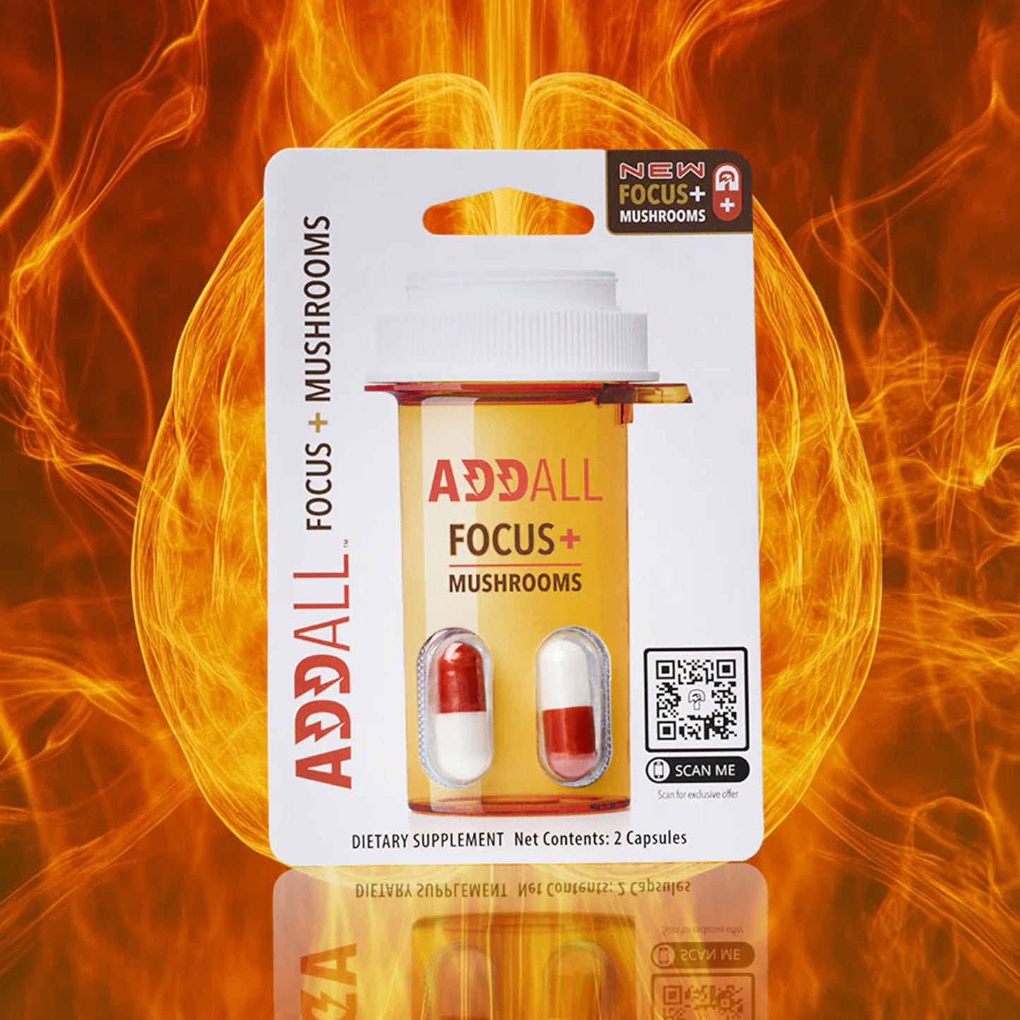 Addall Focus + Mushrooms Memory Supplement 24 Capsules