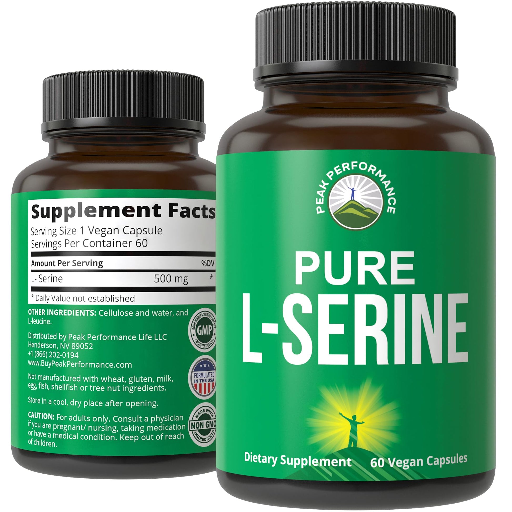 Peak Performance L-Serine Capsule 500mg, 60 Count