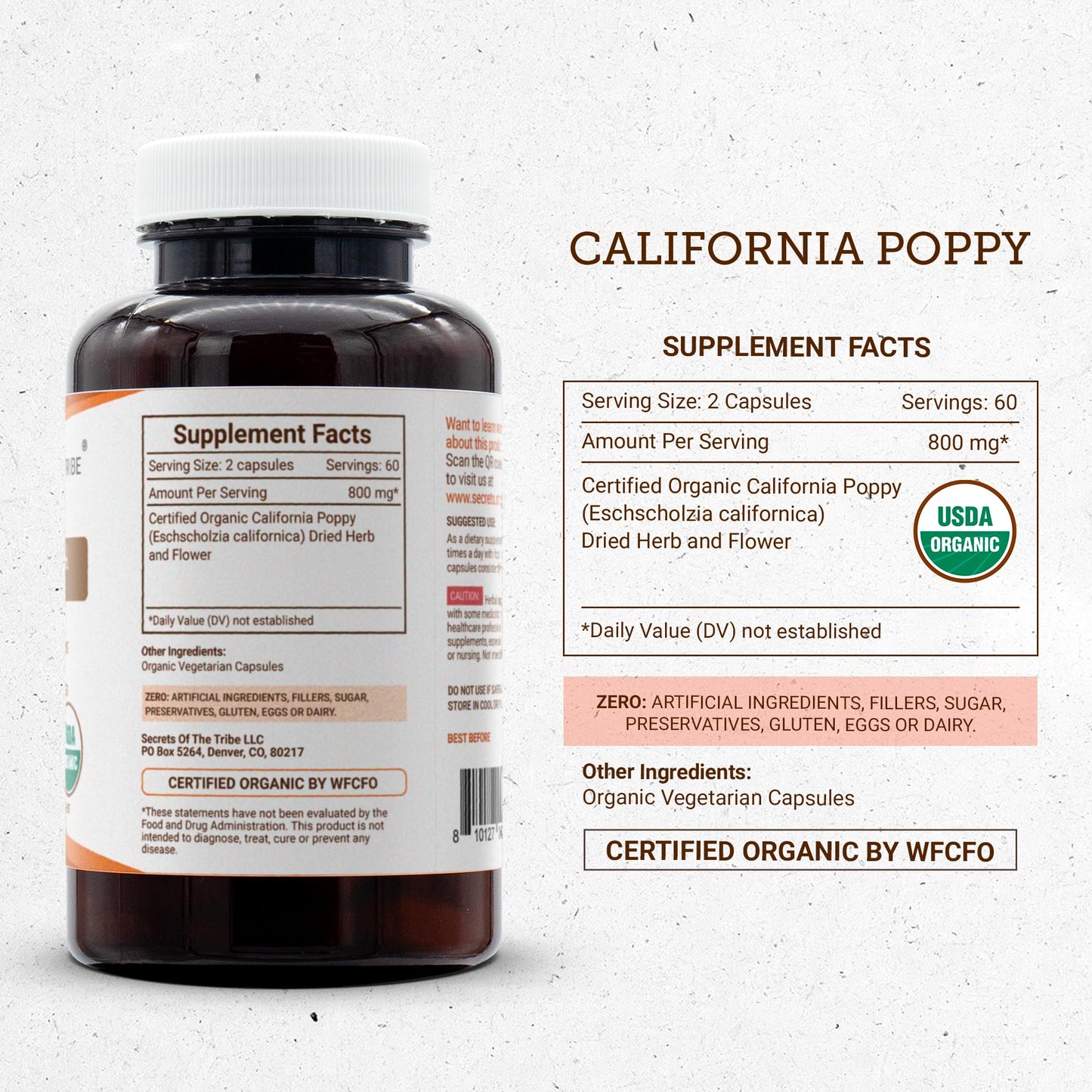 Secrets of the Tribe California Poppy Capsules 120