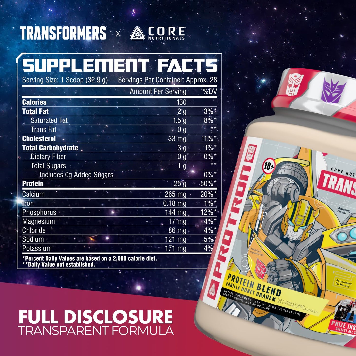 Core Nutritionals Transformers Protron Protein Powder 32 Servings