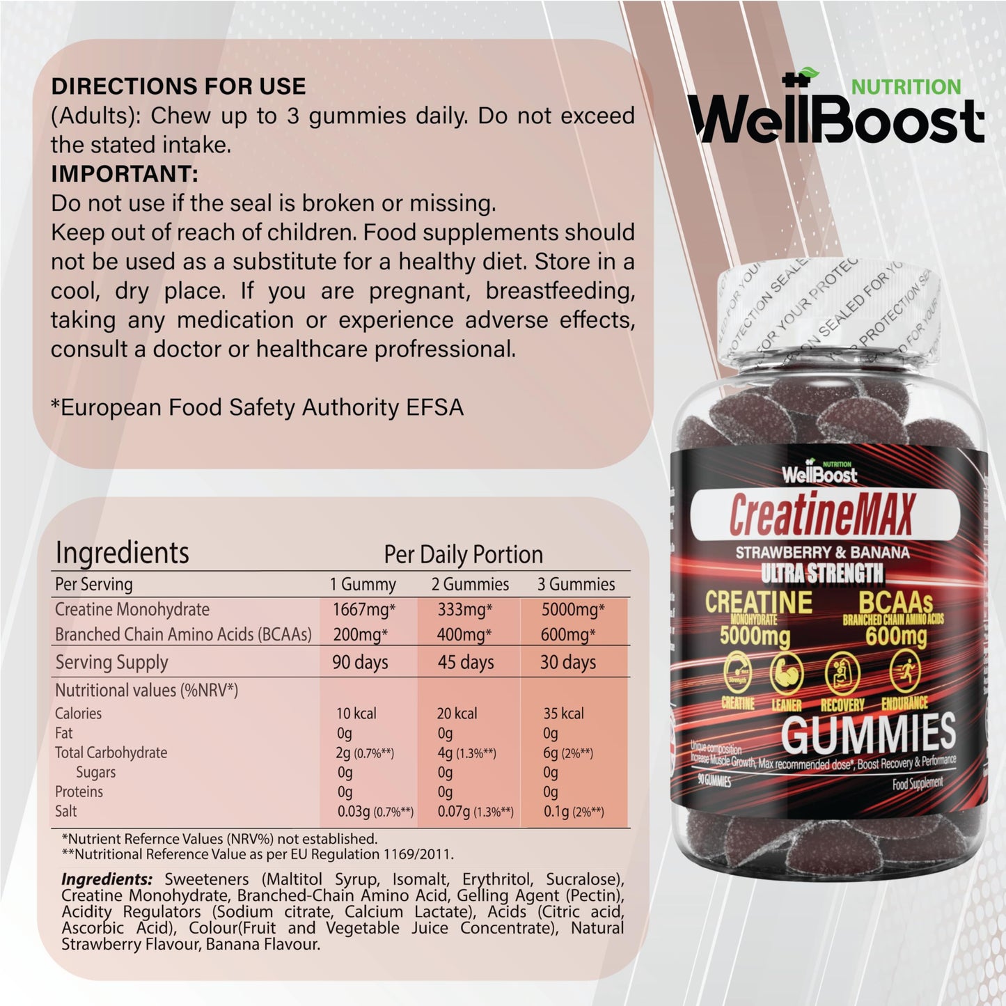 WellBoost Creatine MAX Gummies 90 Gummies