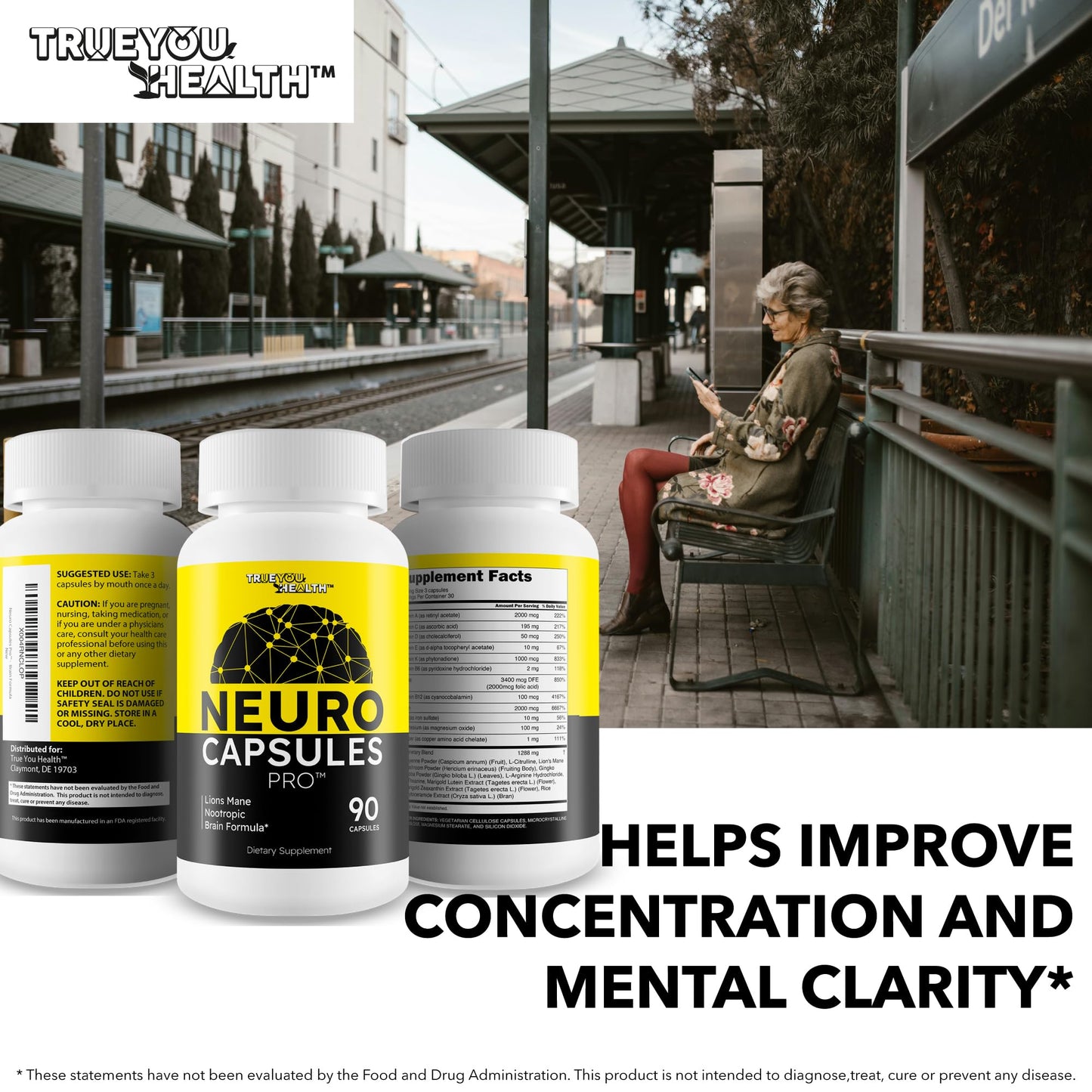 True You Health Neuro Capsules Pro Brain Flow Capsule 90 Count