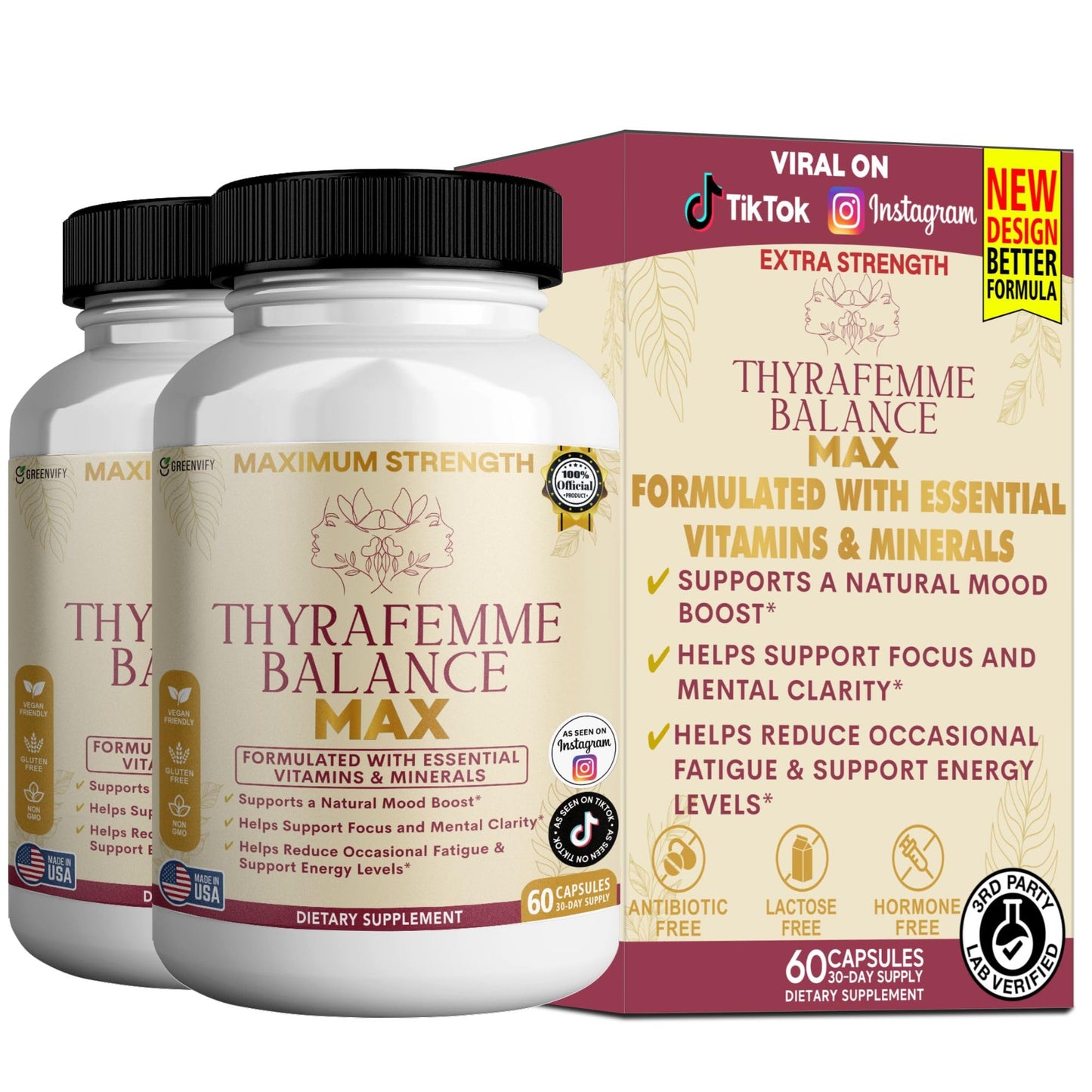 GREENVIFY Thyrafemme Balance Max Capsules, 60 Count