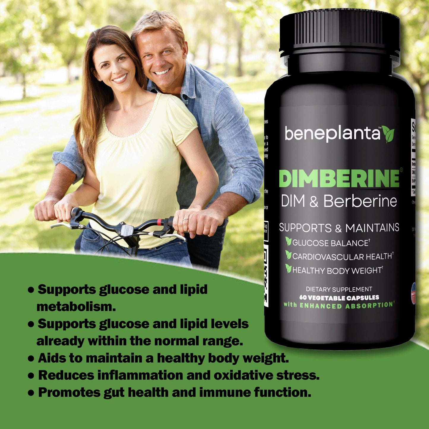 Dimberine DIM & Berberine, High Purity Enhanced Absorption Formula, 60 Capsules