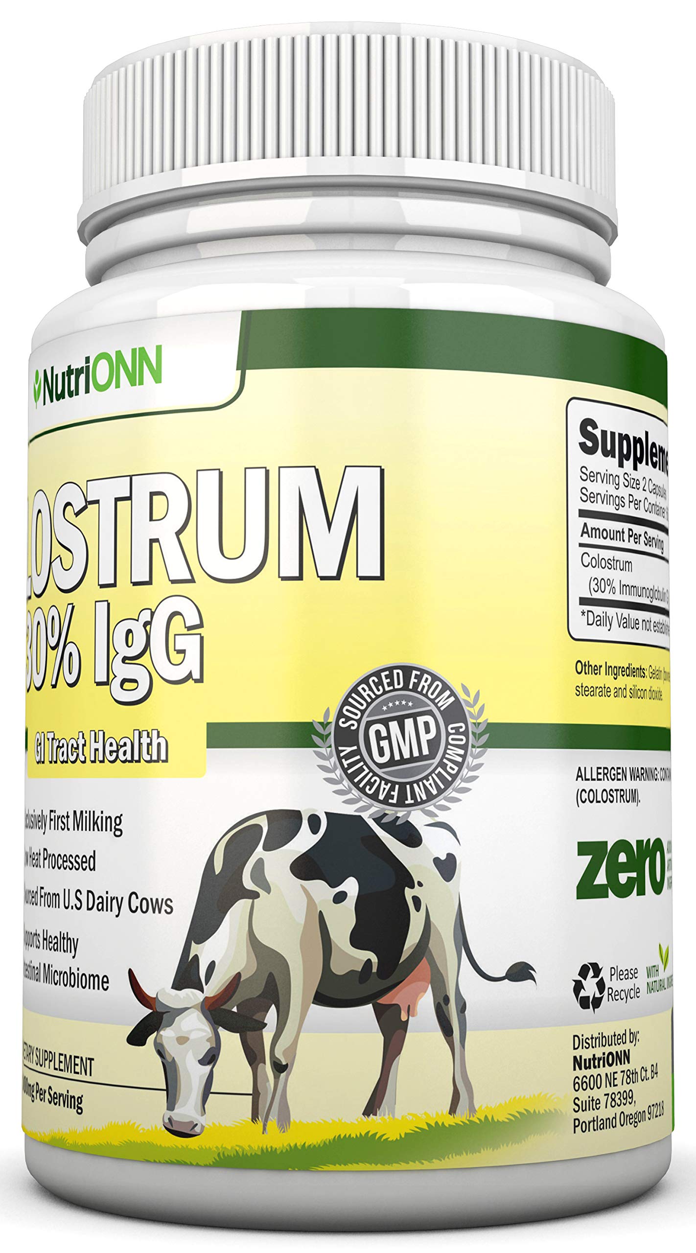 NutriONN Colostrum 1000mg Capsules, 120 Count
