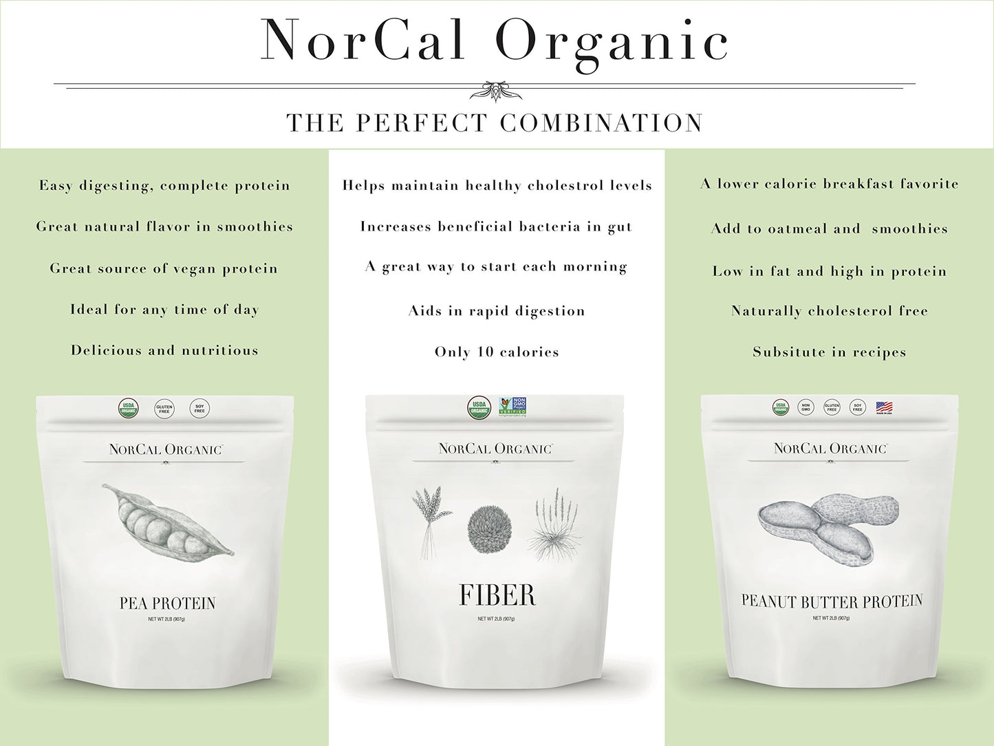 NorCal Organic Peanut Butter Protein Powder 32 Servings