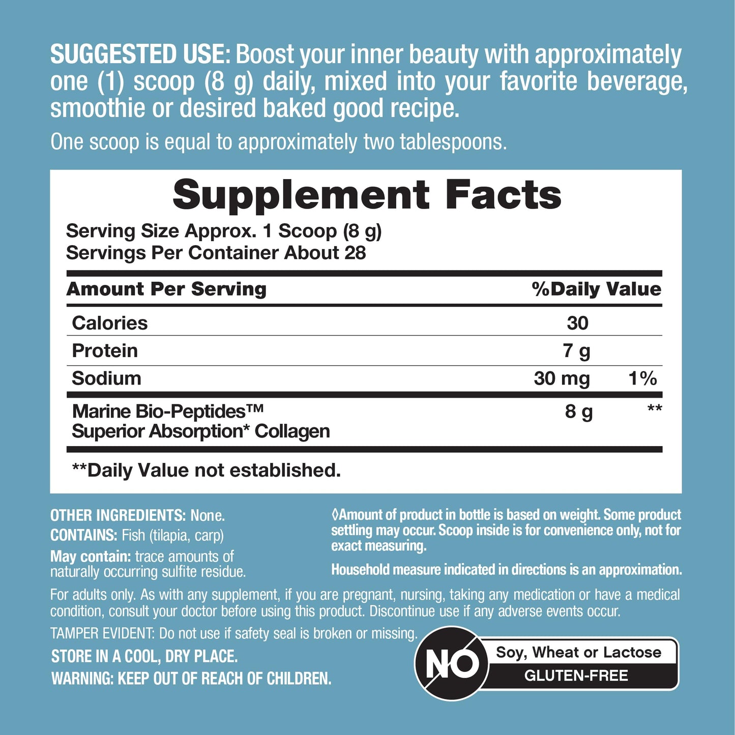 NeoCell Marine Collagen Peptides Powder 8 oz
