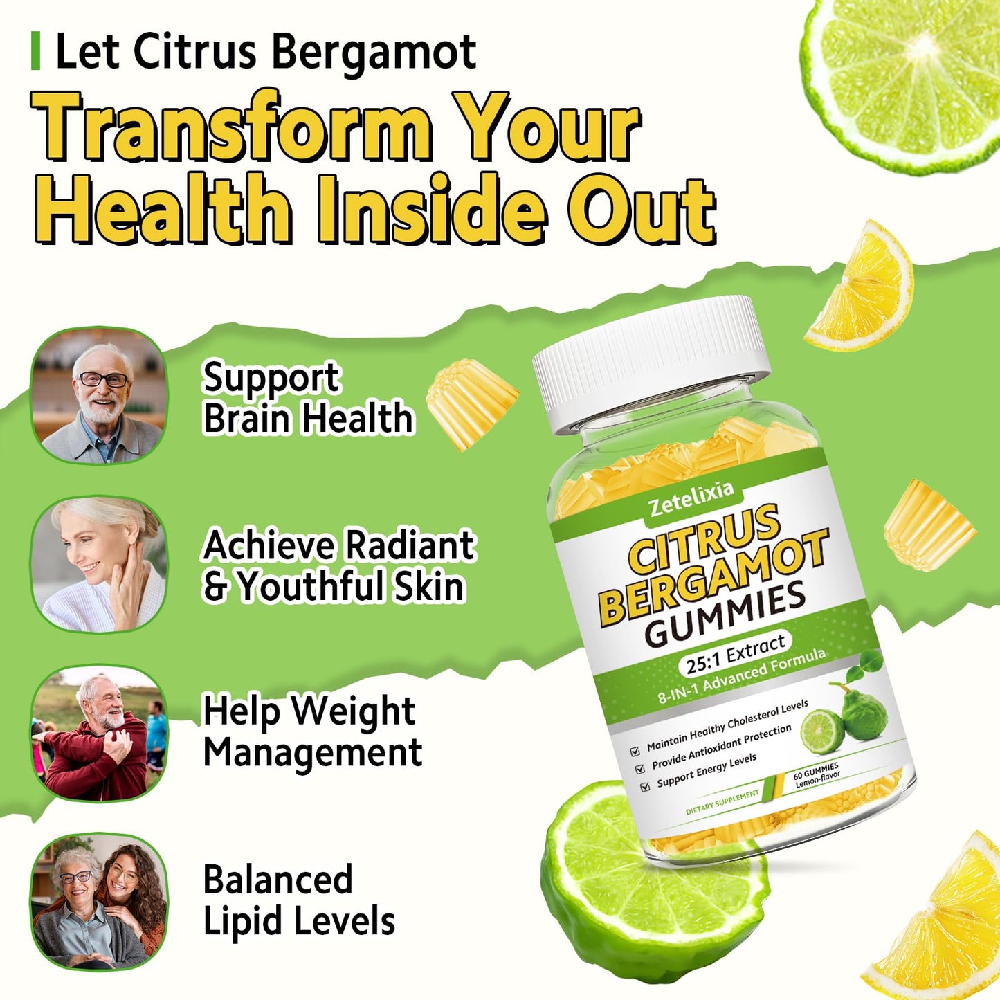 Zetelixia Citrus Bergamot Gummies 120 Gummies