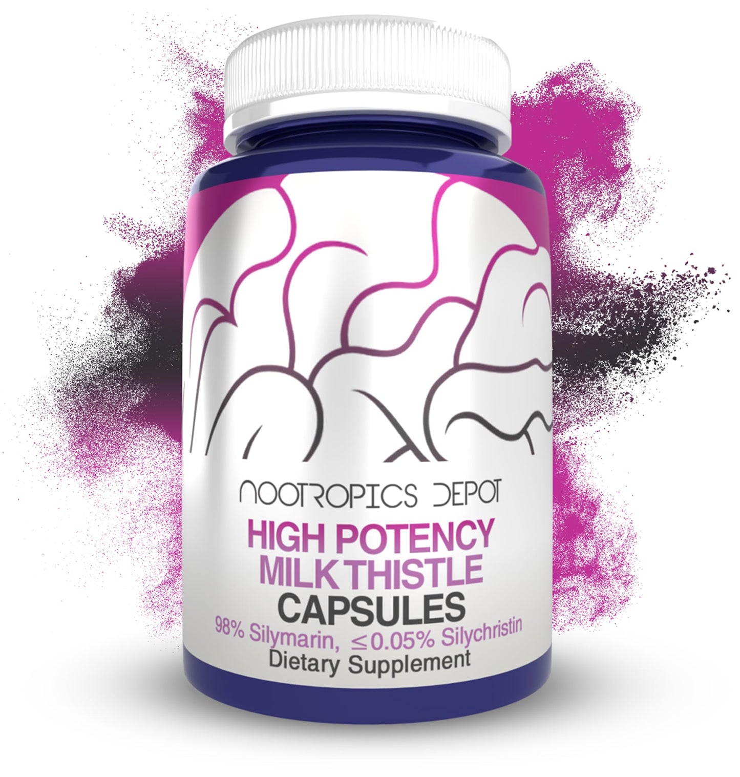 Nootropics Depot High Potency Milk Thistle Extract Capsules 60 Count