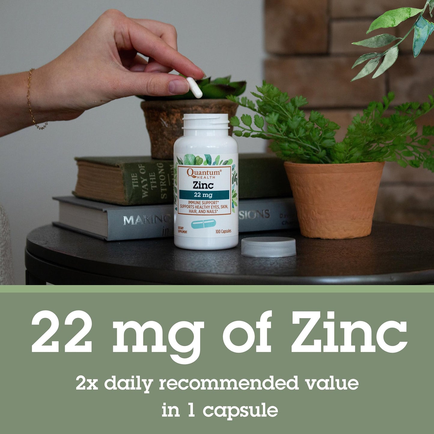 Quantum Zinc Gluconate 22mg Capsule, 100 Count