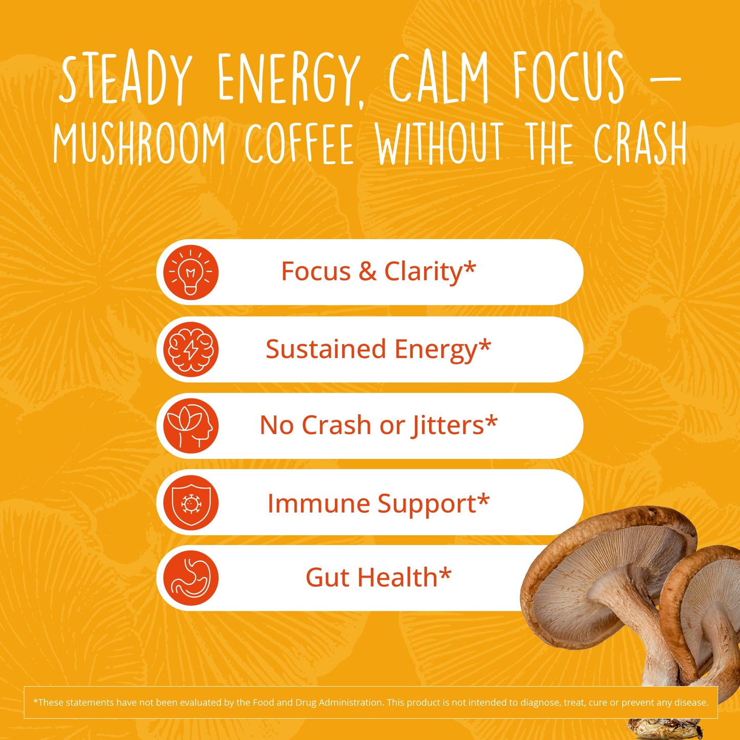 Happy Healthy Hippie Nootropic Mushroom Coffee Instant with 8 Mushrooms + Nootropic Adaptogen Stack Powder, 6 oz