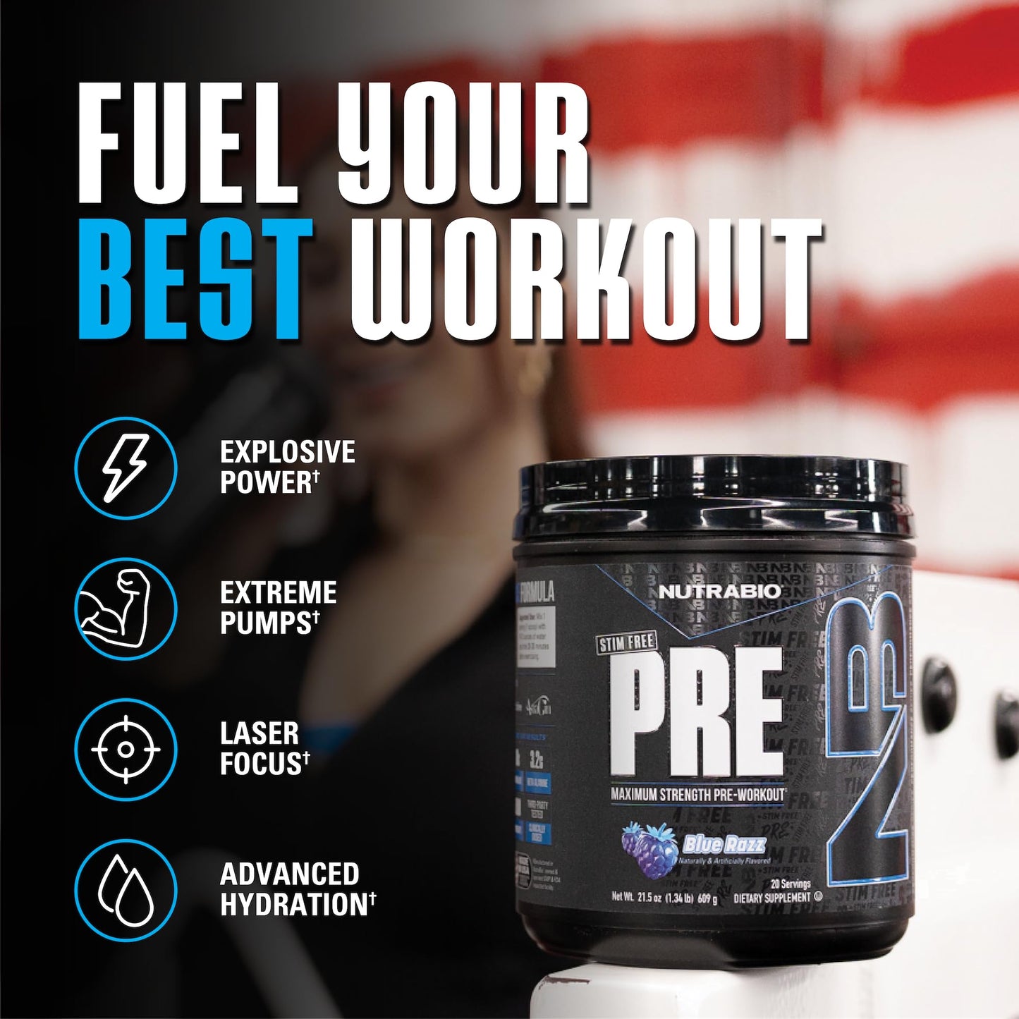 NutraBio STIM-Free PRE Workout for Men Powder 21.87