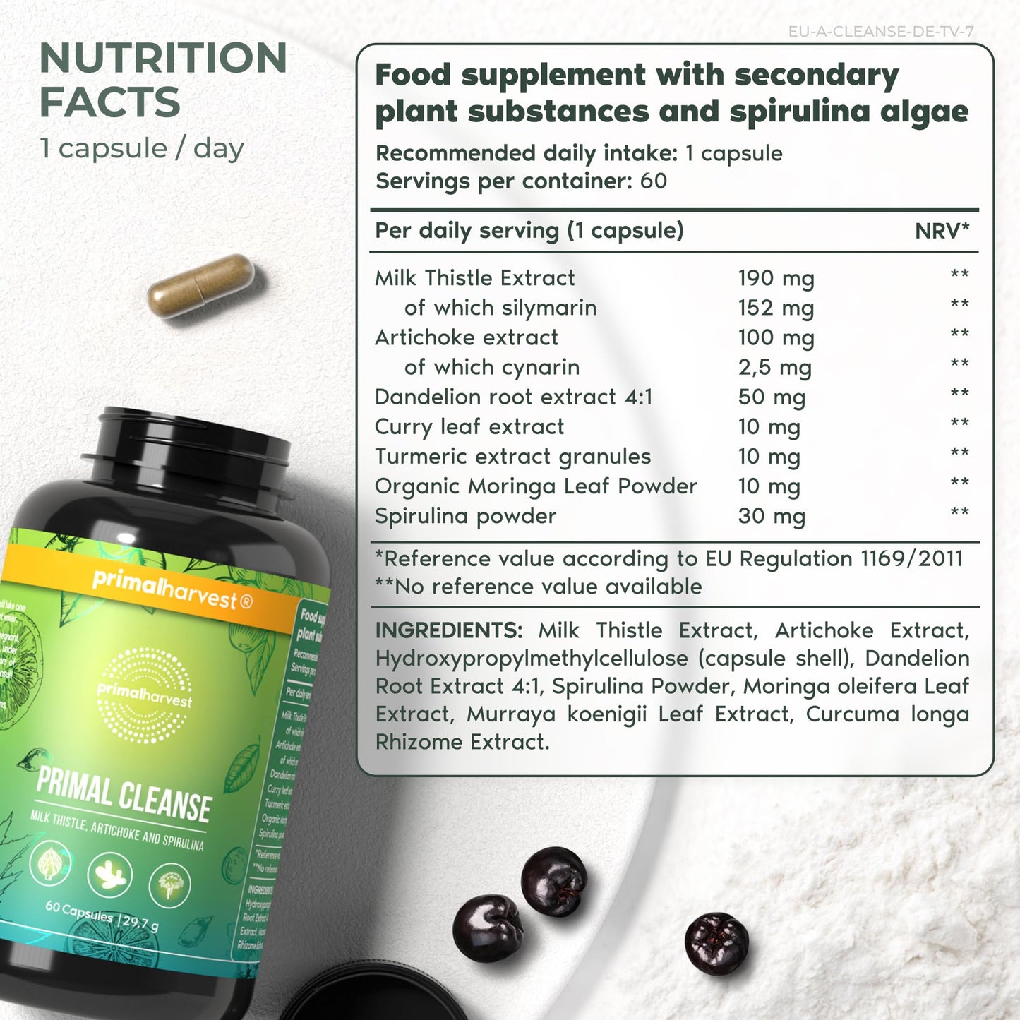 Primal Harvest Full Body Detox Cleanse Capsule, 60 Count