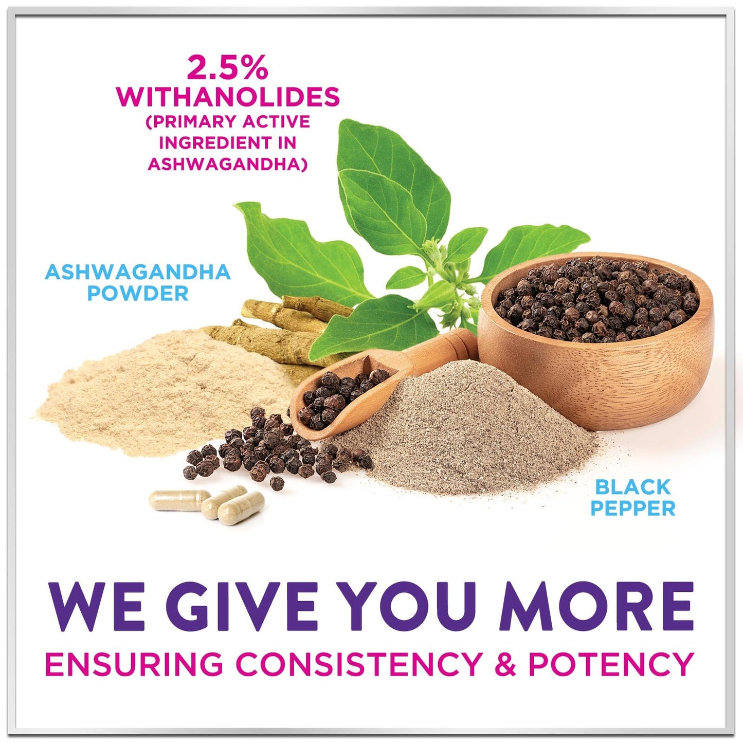 Hello Lovely! Ashwagandha Supplements for Women - Extra Strength Ashwagandha Capsules with Plant Powder & Root Extract, 60 Capsules